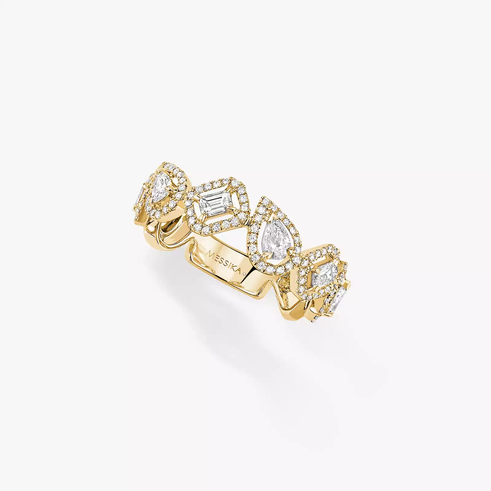 Ring For Her Yellow Gold Diamond My Twin Wedding Ring 06705-YG