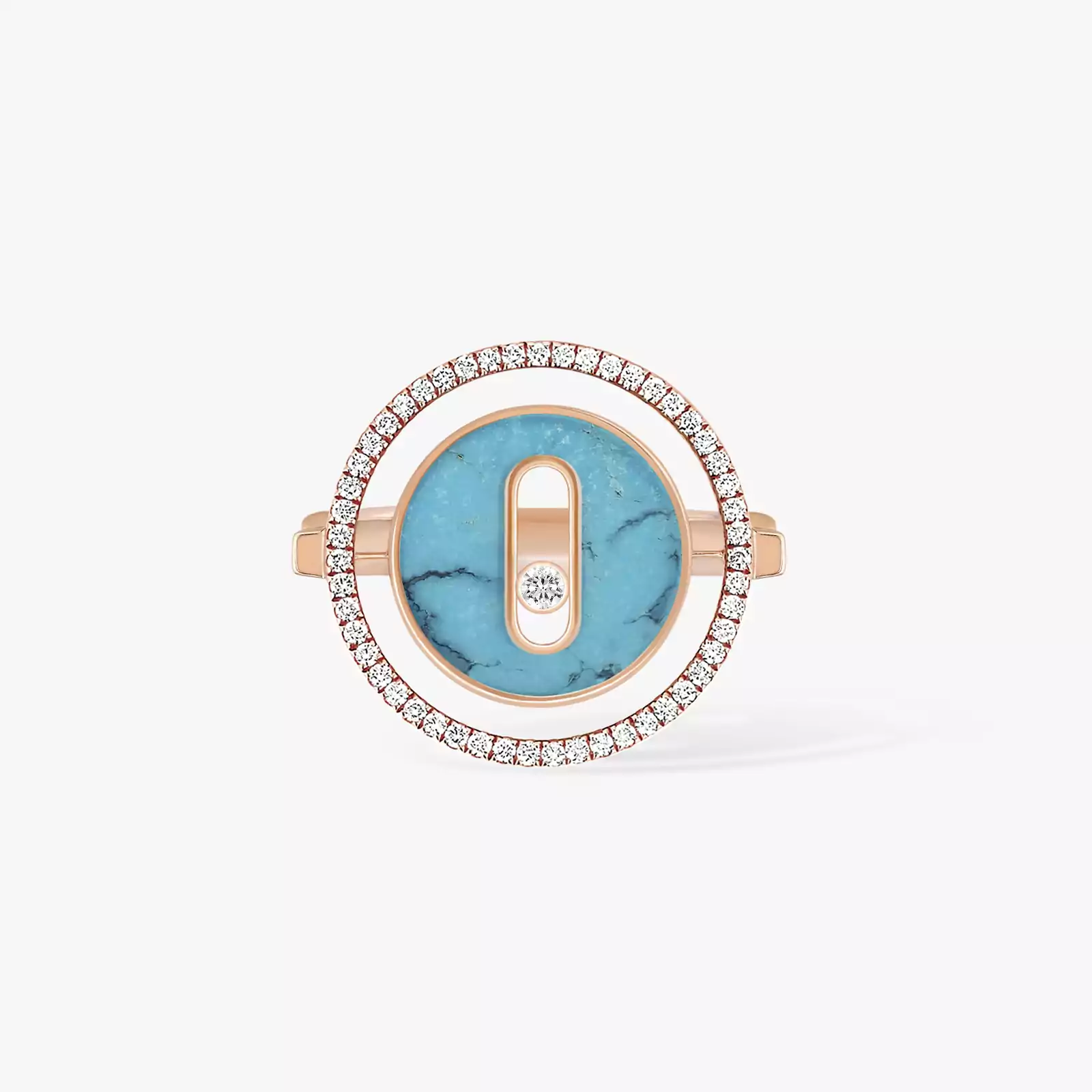 Turquoise Lucky Move SM Pink Gold For Her Diamond Ring 12098-PG