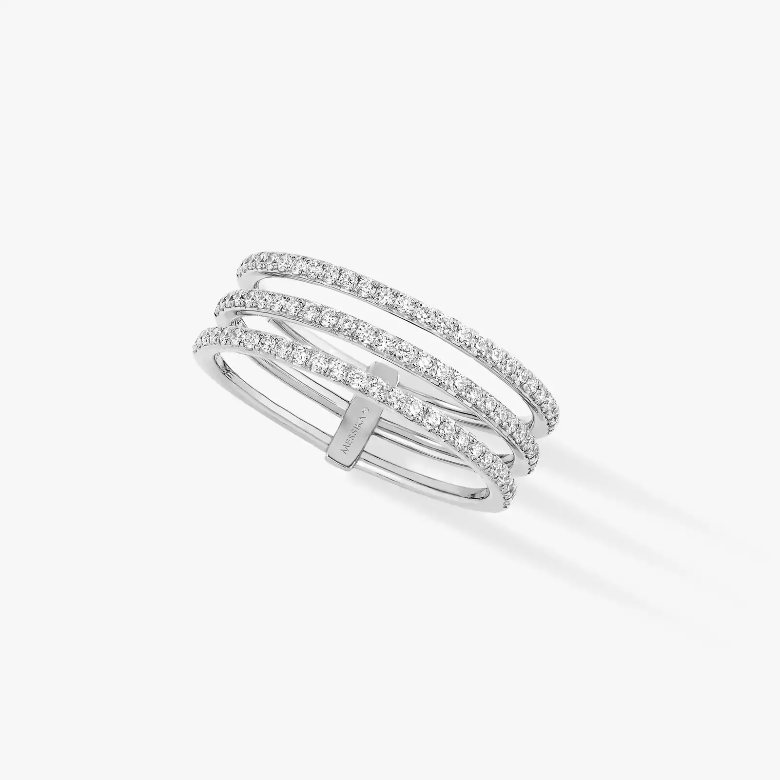 Ring For Her White Gold Diamond Gatsby 3 Rows 05439-WG