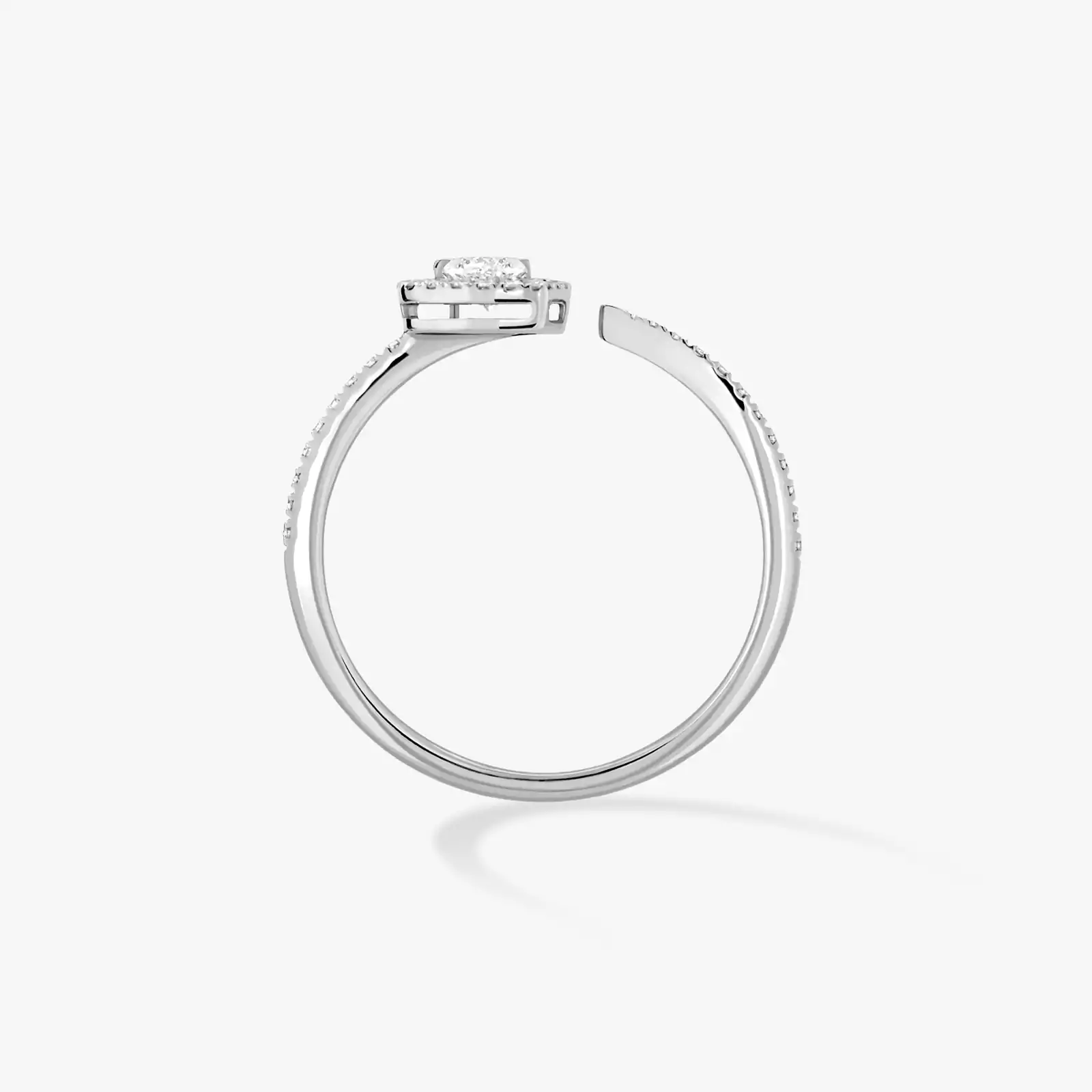 Bague Femme Or Blanc Diamant Joy diamant cœur pavée 0,15ct 11438-WG