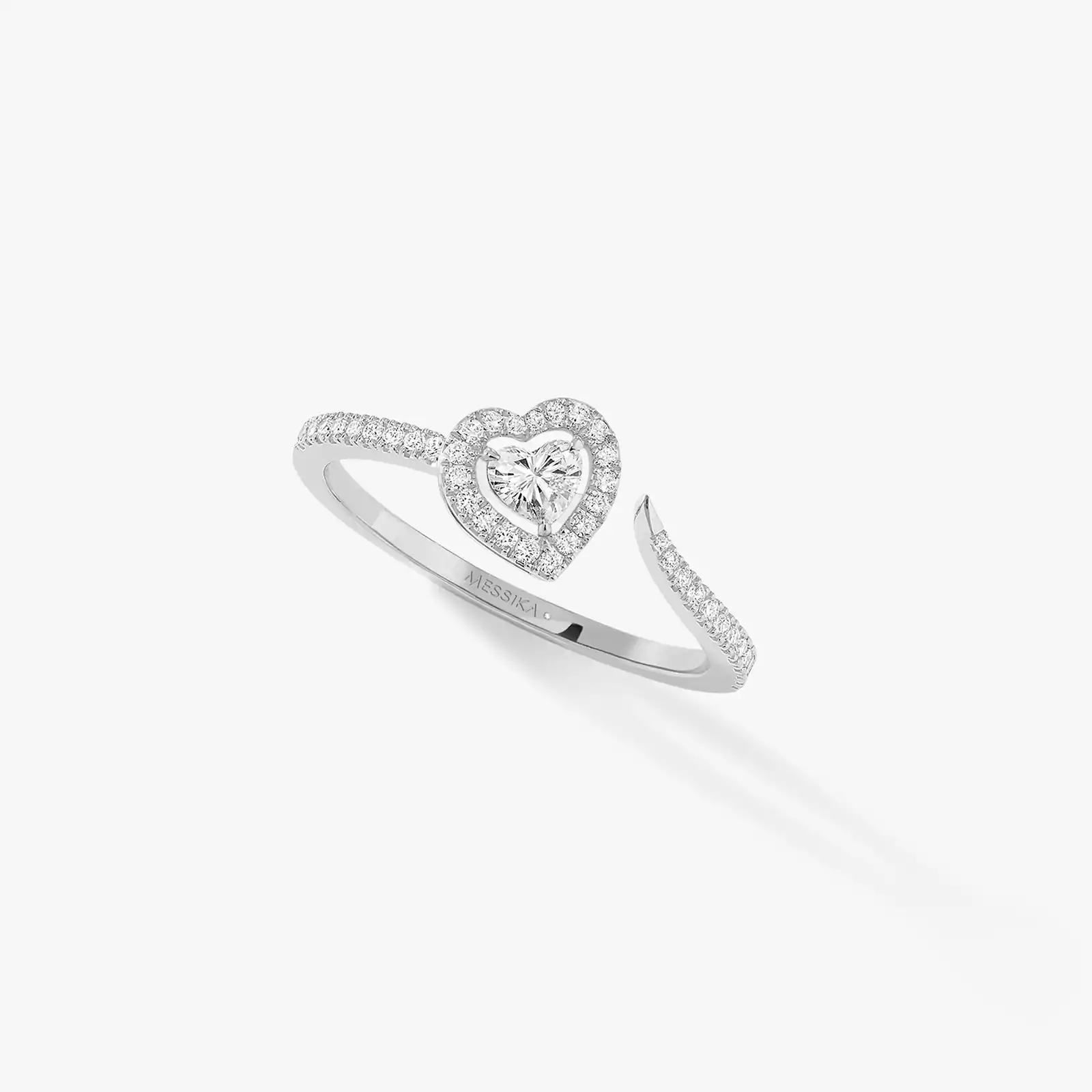 Mit Diamanten ausgefasster Joy Cœur-Diamantring von 0,15 Karat Für sie Diamant Ring Weißgold 11438-WG