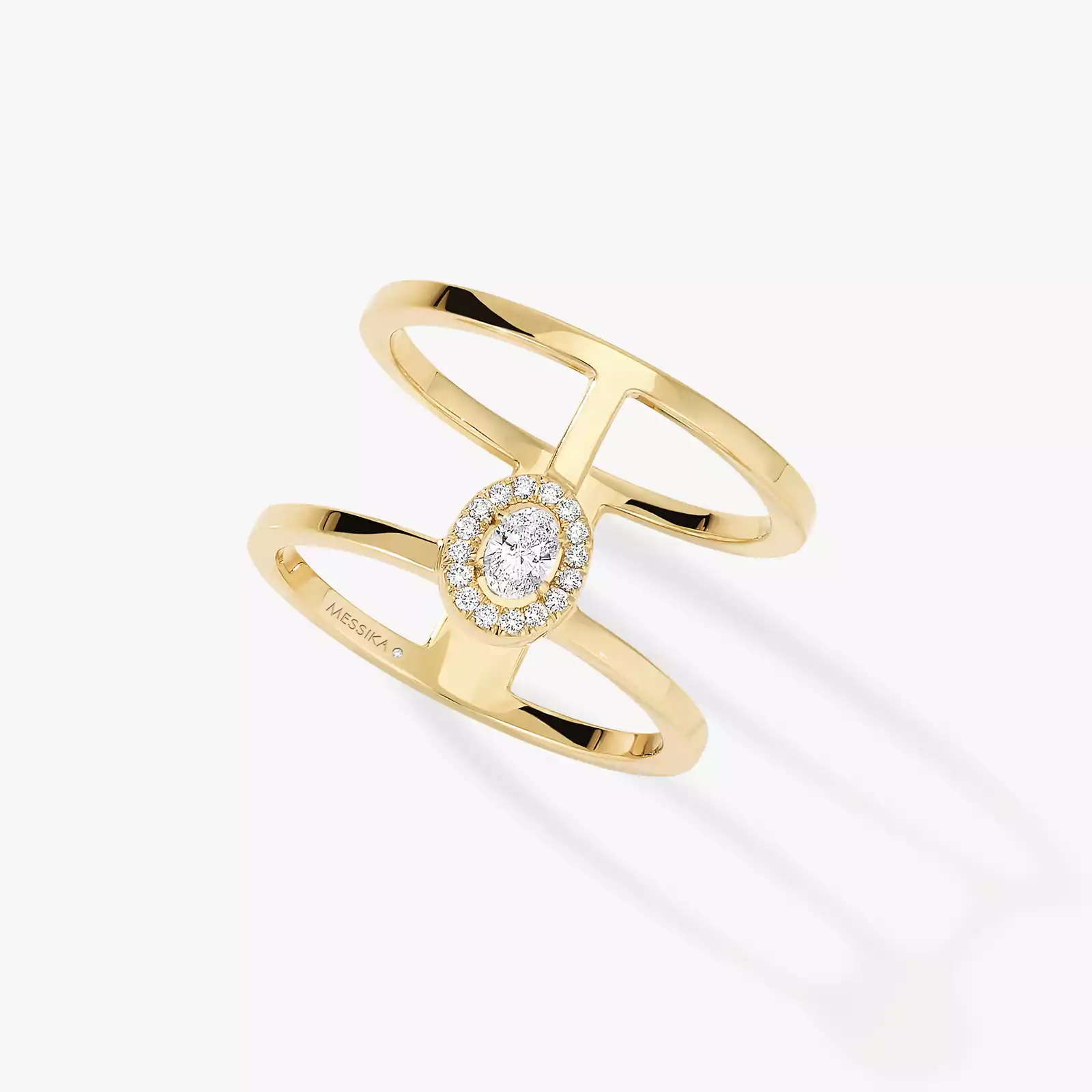 Glam'Azone 2 Rows Yellow Gold For Her Diamond Ring 06173-YG
