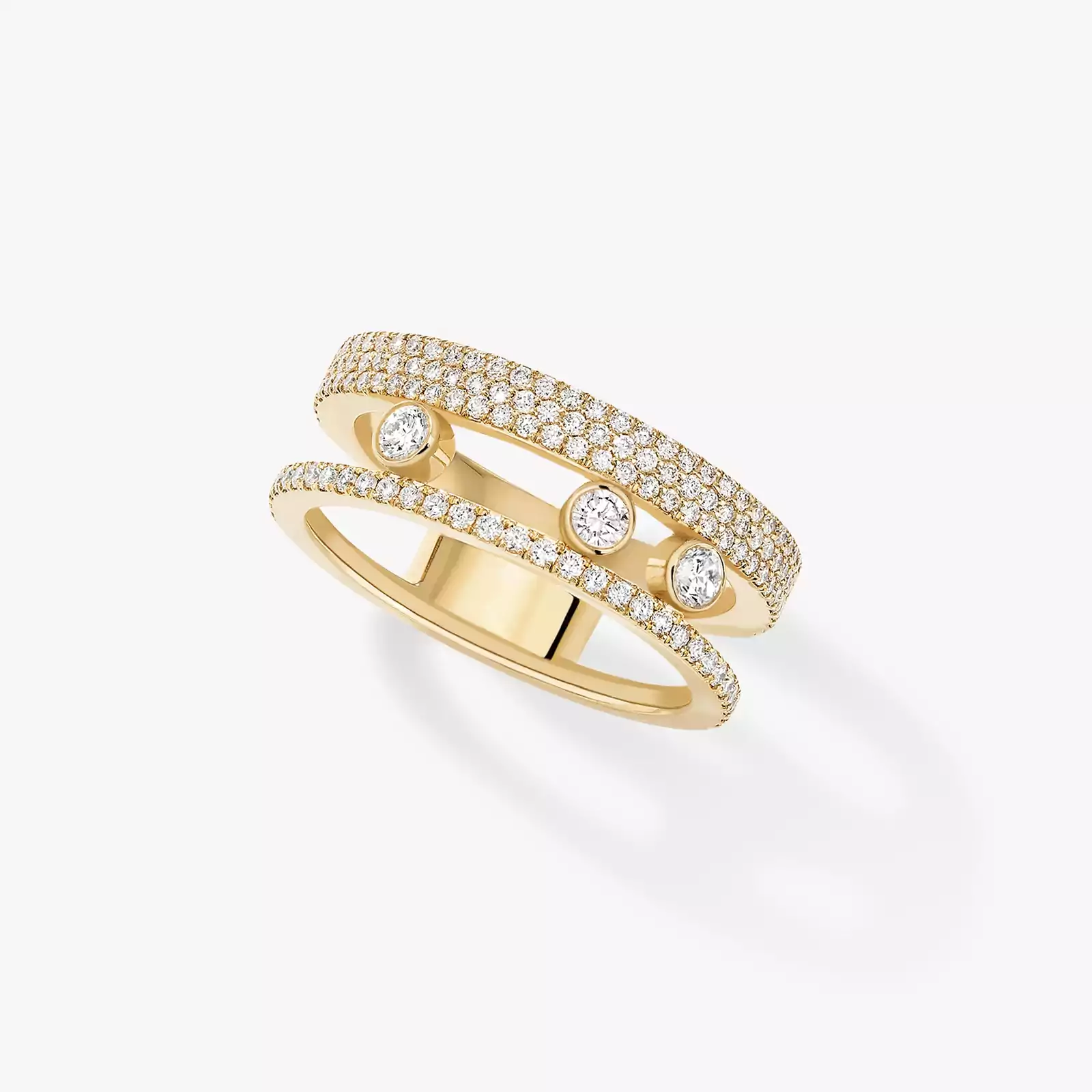 Кольцо Для нее Желтое золото Бриллиантами Move Romane Pavée  07128-YG