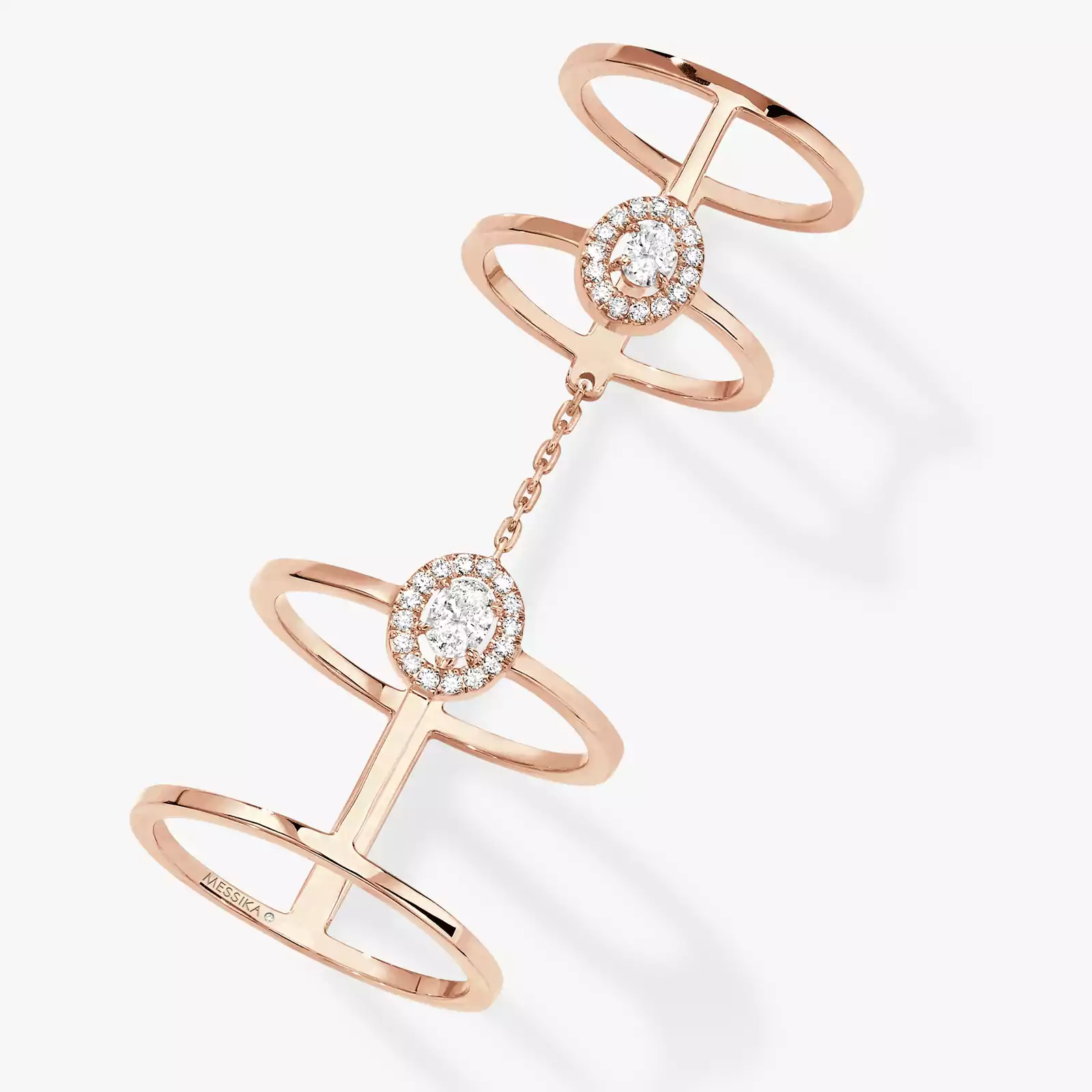 Кольцо Для нее Розовое золото Бриллиантами Glam'Azone Double 06141-PG