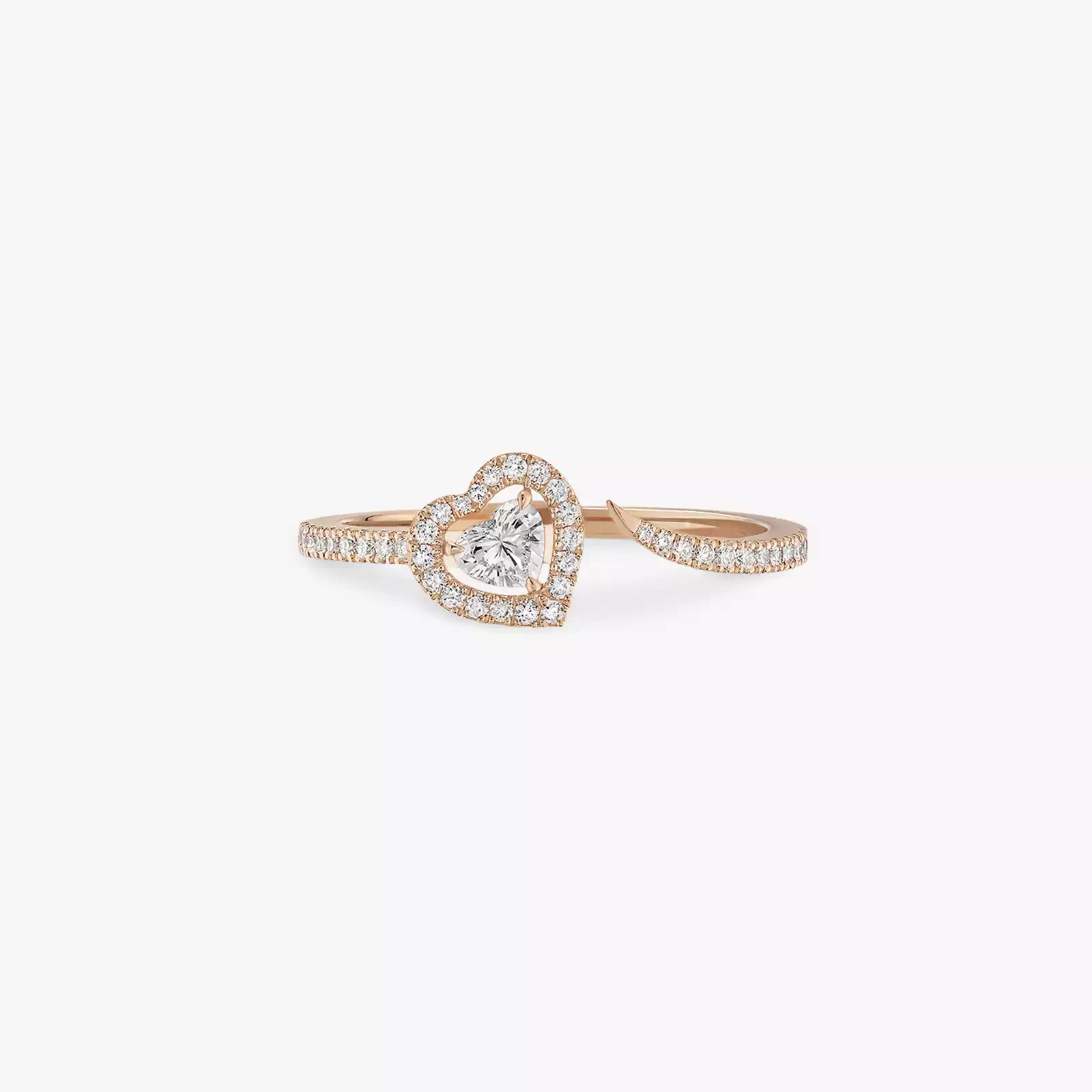 Ring For Her Pink Gold Diamond Joy Cœur 0.15-carat Diamond Pavé  11438-PG