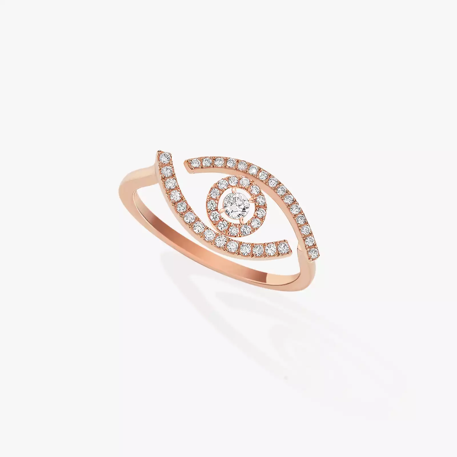 Ring For Her Pink Gold Diamond Lucky Eye Pavé 10037-PG