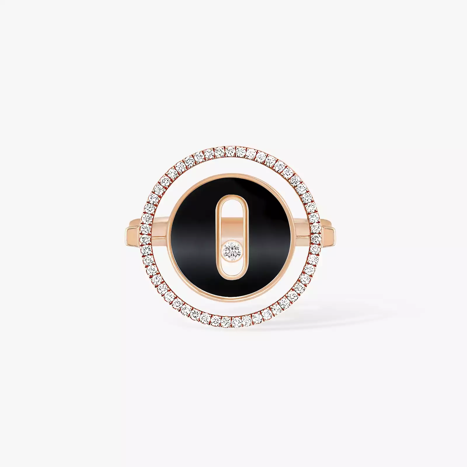 Lucky Move SM Onyx Pink Gold For Her Diamond Ring 12322-PG