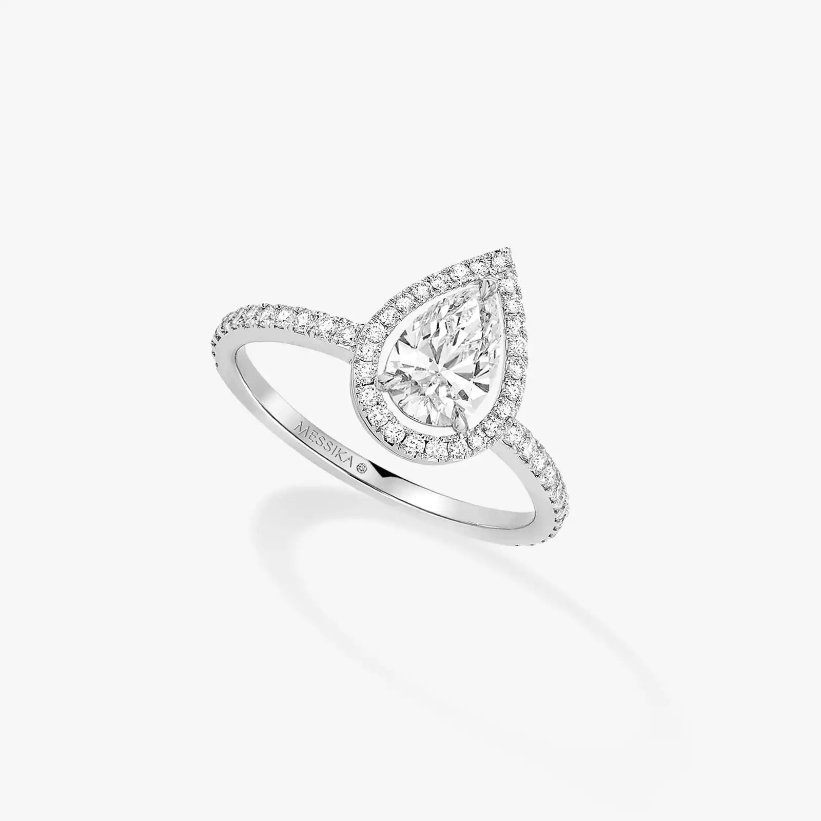 خاتم امرأة ذهب أبيض الماس Solitaire M-Love Poire 08004-WG