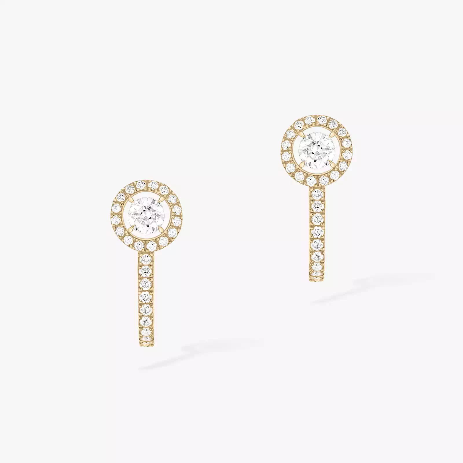Joy Hoop Earrings Round Diamonds 2x0.10ct Yellow Gold For Her Diamond Earrings 07482-YG