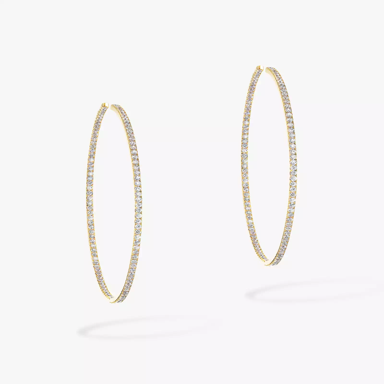 Gatsby Small Hoop Yellow Gold For Her Diamond Earrings 04686-YG
