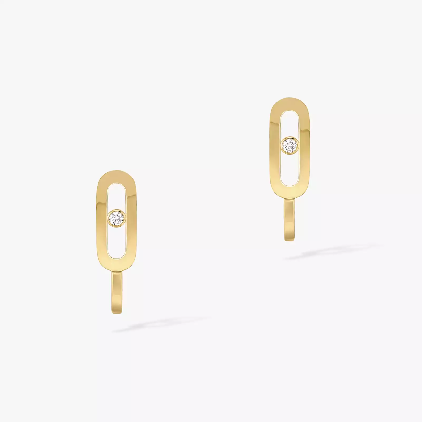 Earrings For Her Yellow Gold Diamond Move Uno Mini Hoops  10050-YG
