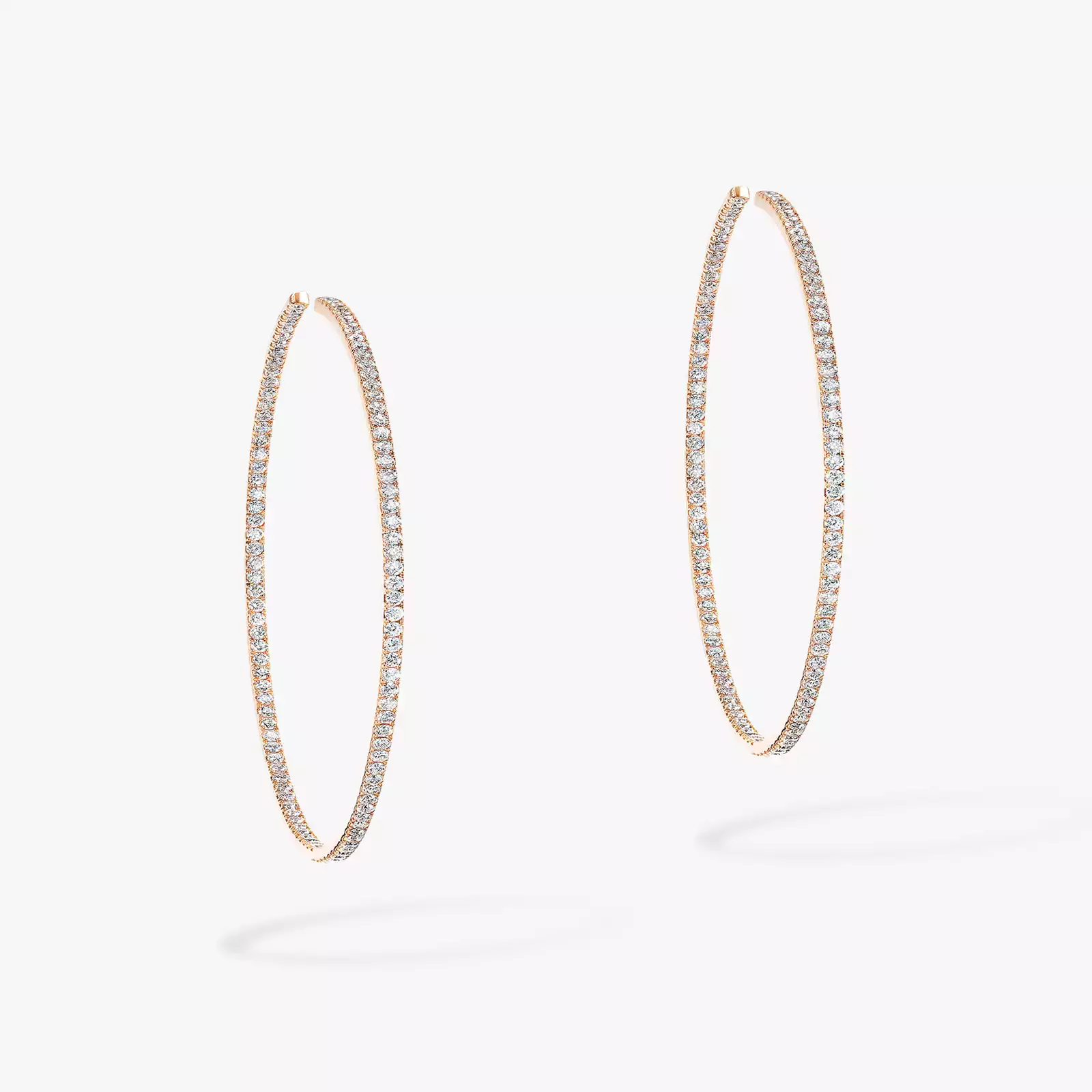 Earrings For Her Pink Gold Diamond Gatsby Small Hoop 04686-PG