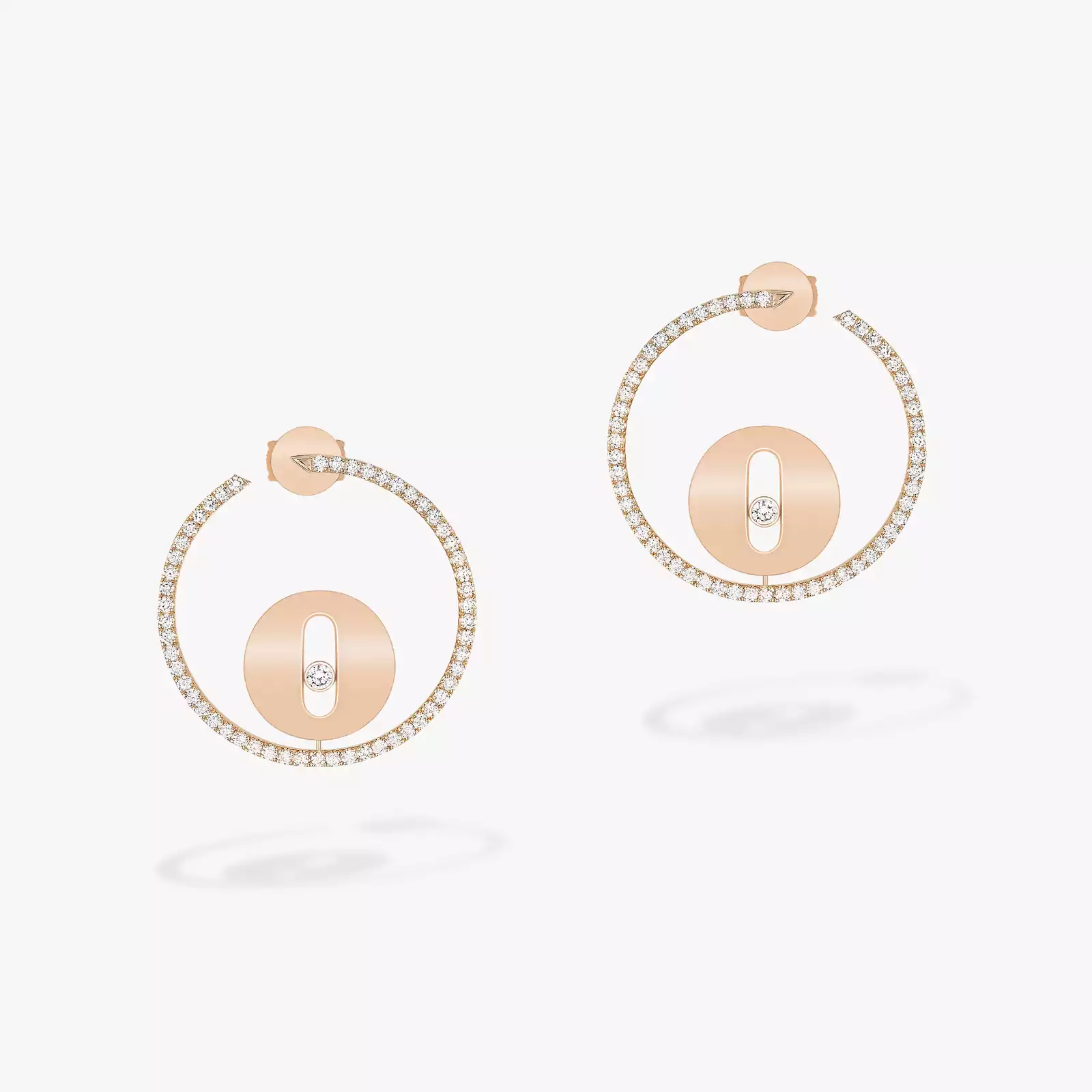 Earrings For Her Pink Gold Diamond Créoles Lucky Move SM 07515-PG
