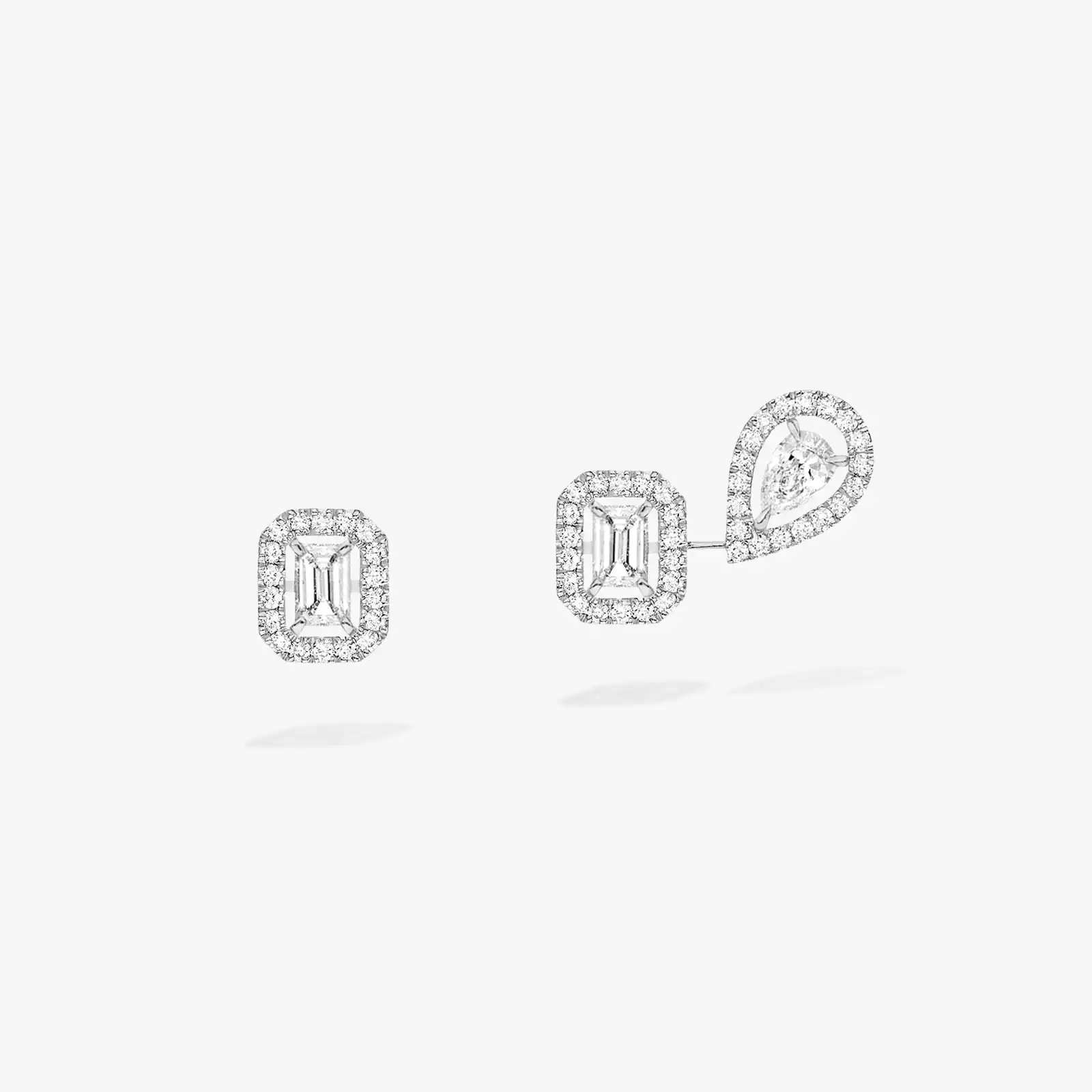 Earrings For Her White Gold Diamond My Twin 1+2 0.10ct x3 07004-WG