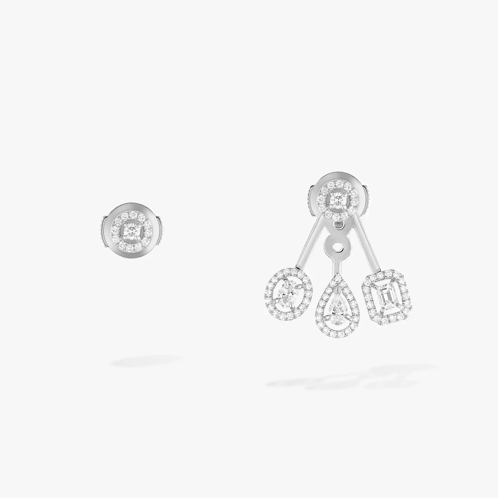 My Twin Trio White Gold For Her Diamond Earrings 06527-WG