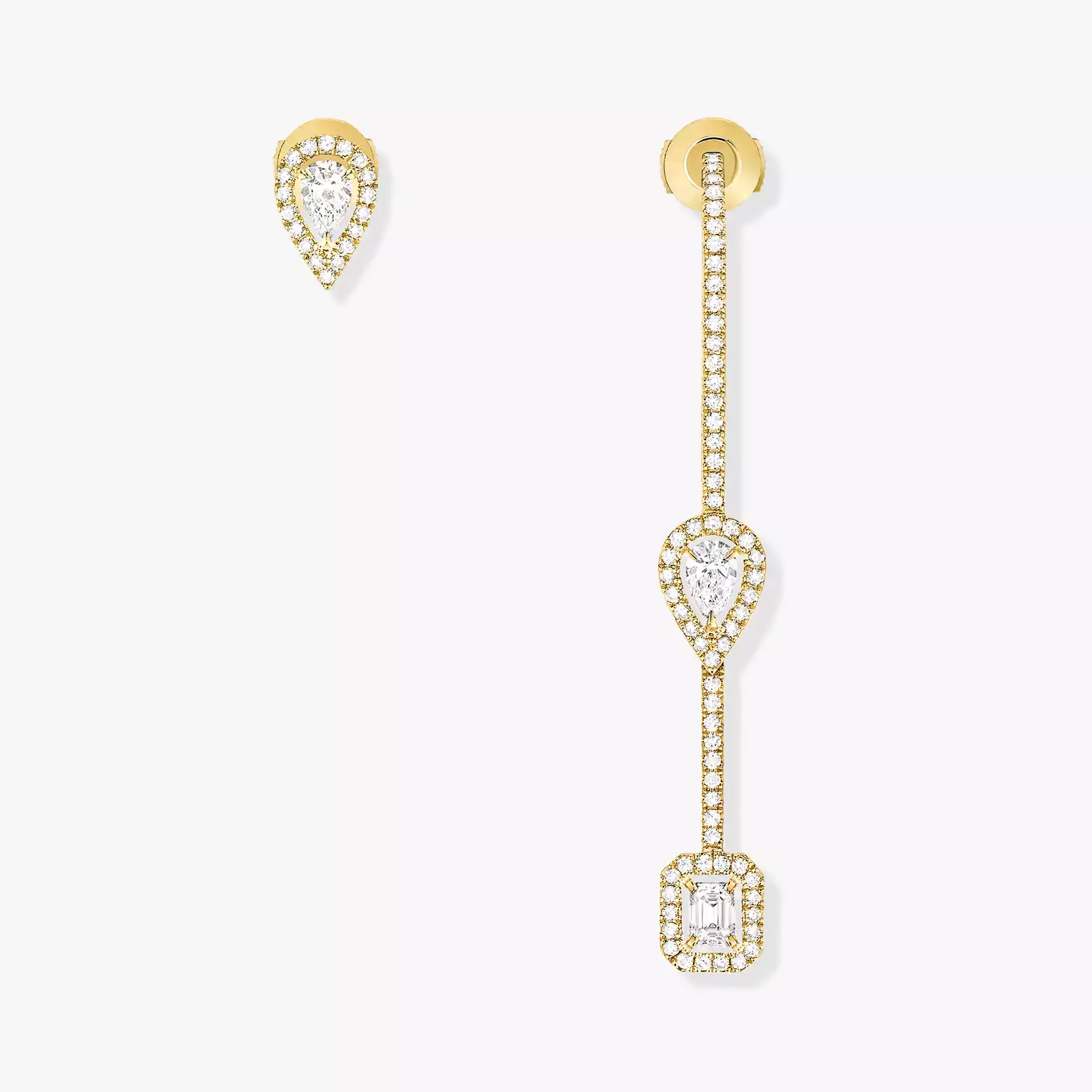 Earrings For Her Yellow Gold Diamond My Twin Hook and Stud 3x0.10ct 07224-YG
