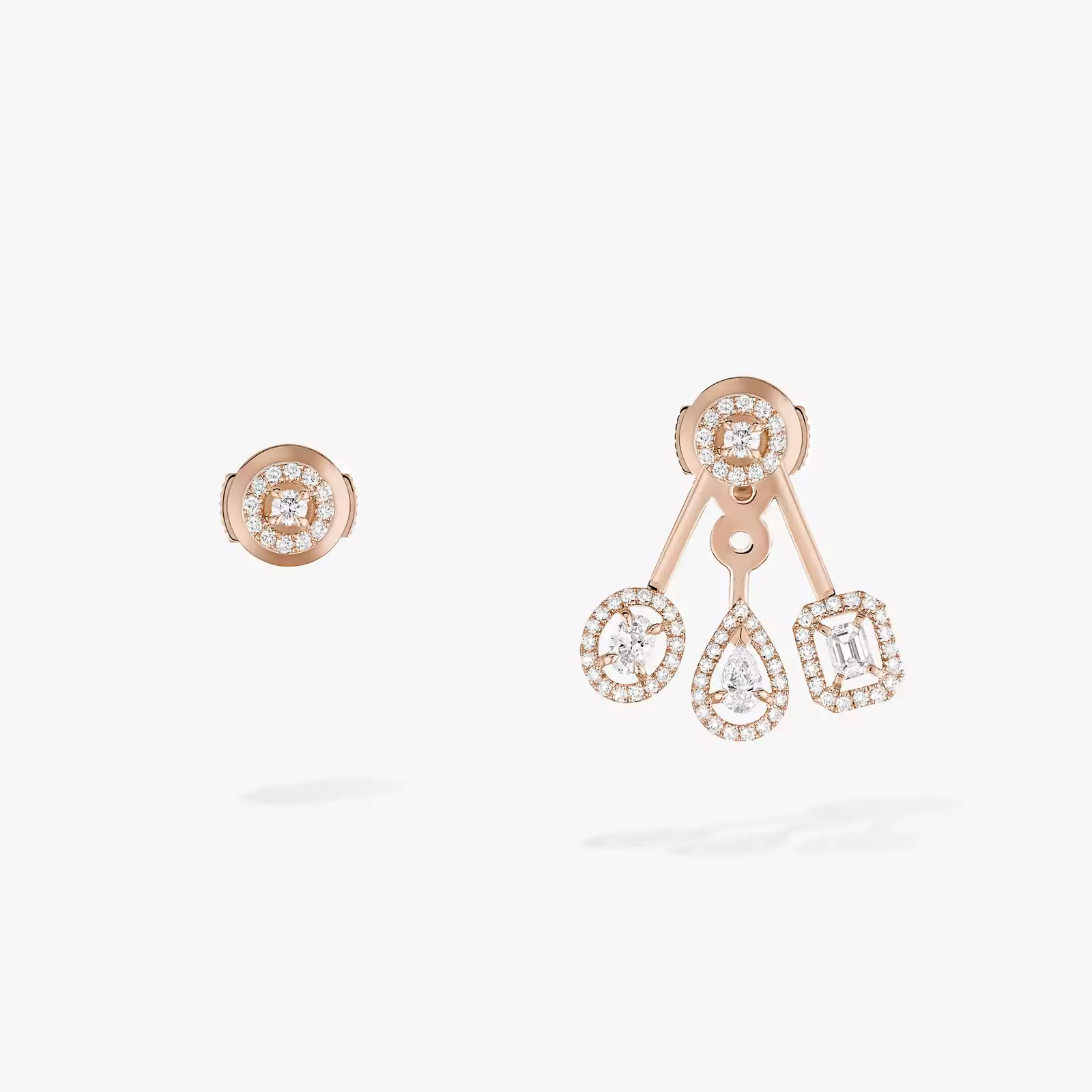 Earrings For Her Pink Gold Diamond My Twin Trio 06527-PG