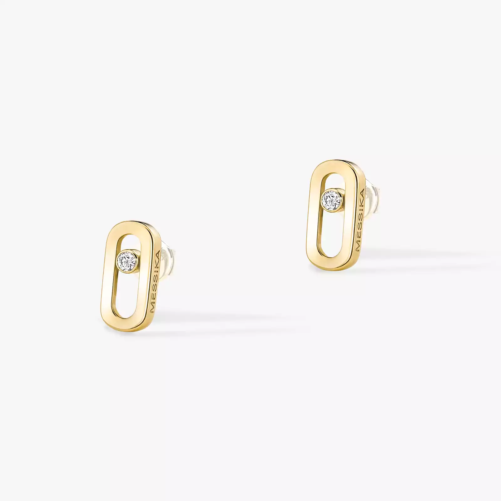 Gold Move Uno Stud Earrings Yellow Gold For Her Diamond Earrings 12305-YG