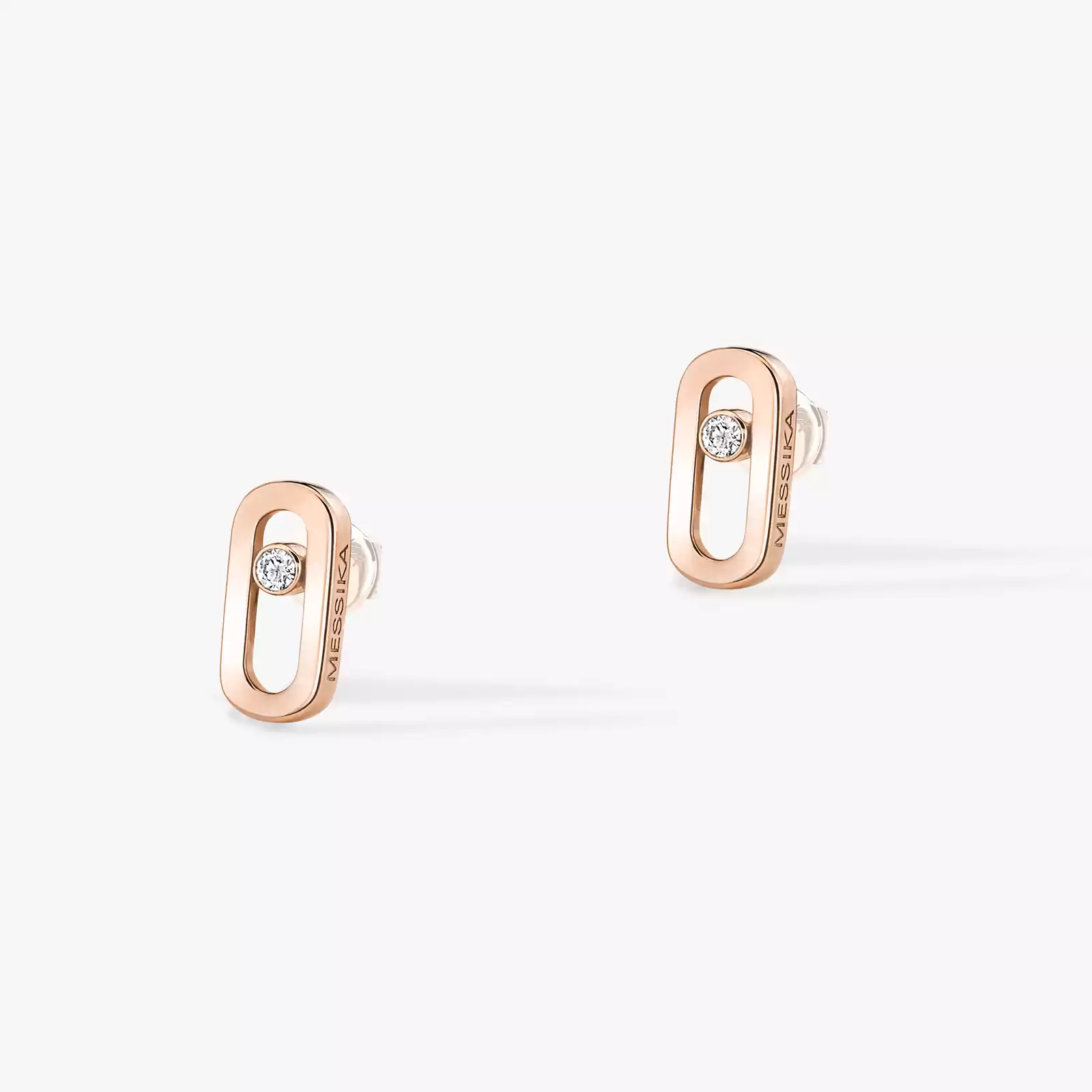 Gold Move Uno Stud Earrings Pink Gold For Her Diamond Earrings 12305-PG