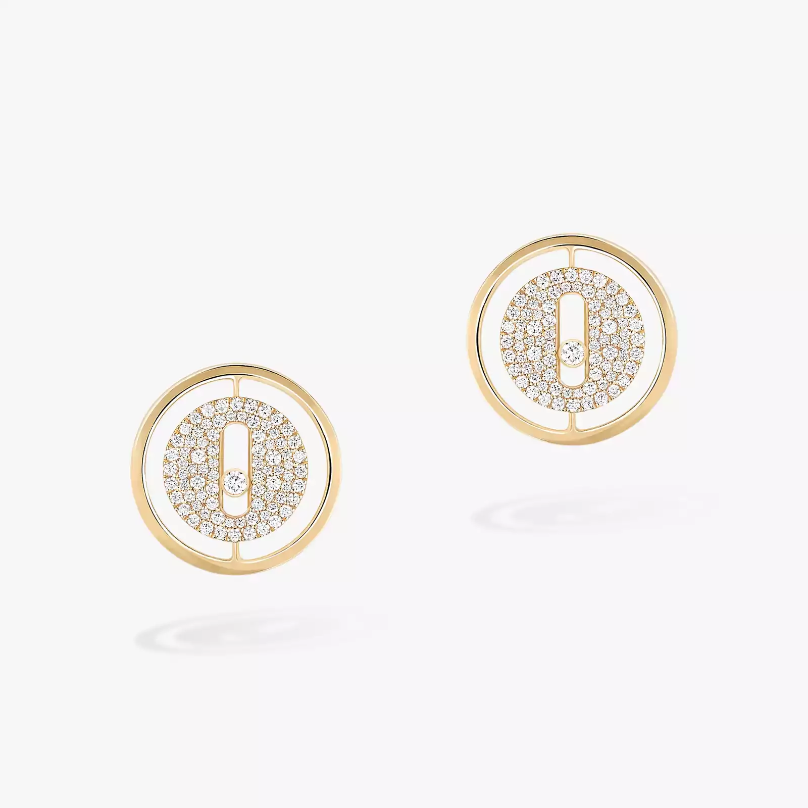 Lucky Move Diamond Pavé Stud Yellow Gold For Her Diamond Earrings 11572-YG