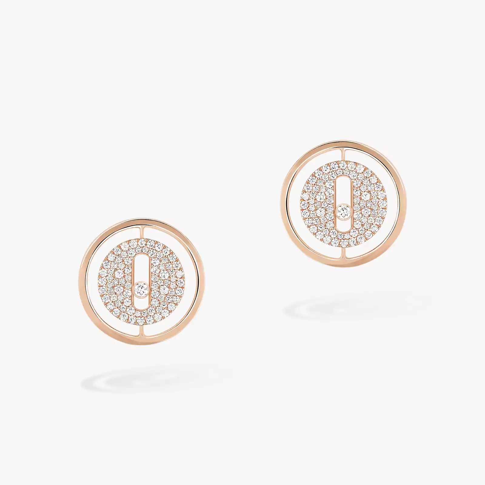 Lucky Move Diamond Pavé Stud Pink Gold For Her Diamond Earrings 11572-PG
