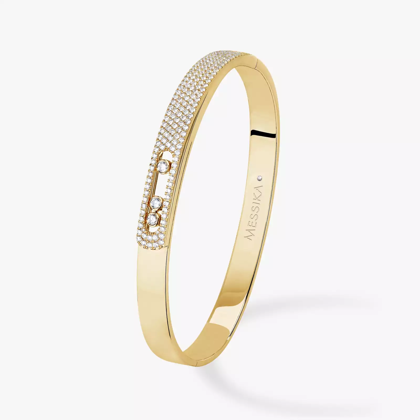 Bracelet Femme Or Jaune Diamant Bangle Move Noa Pavé 06371-YG