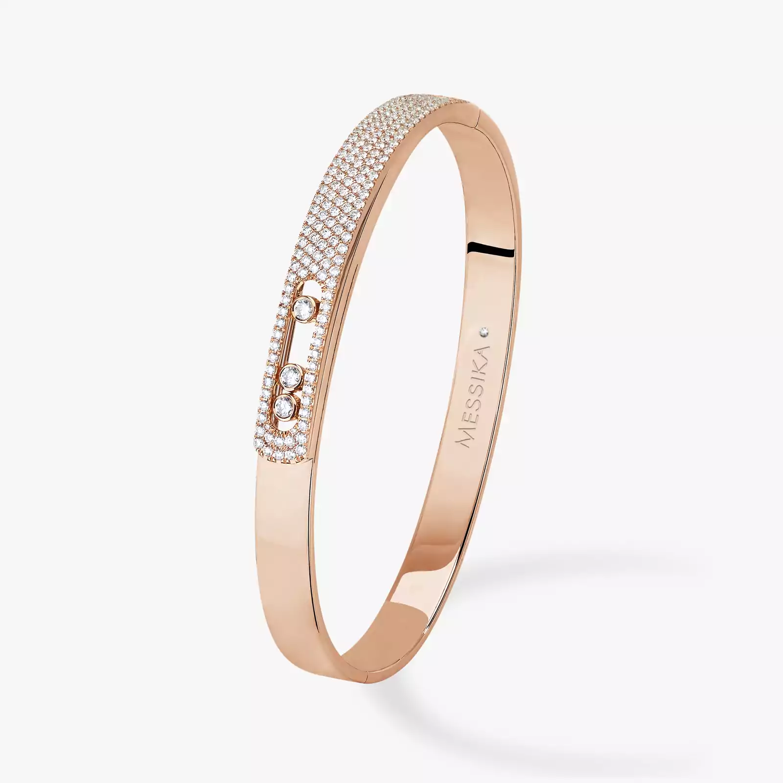 Bracelet For Her Pink Gold Diamond Move Noa Pavé Bangle  06371-PG