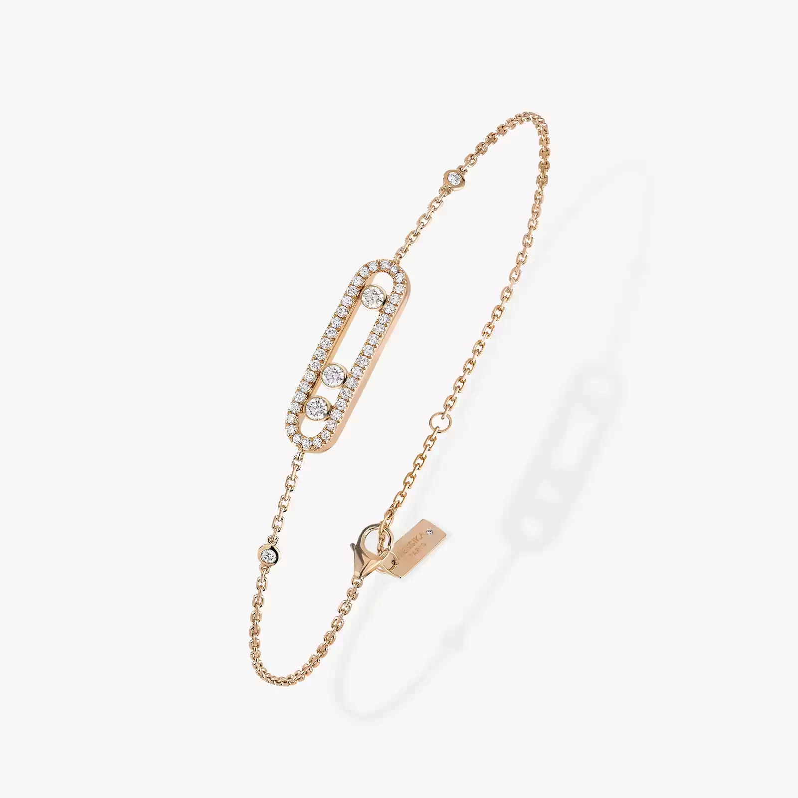 Bracelet For Her Pink Gold Diamond Baby Move Pavé  04325-PG