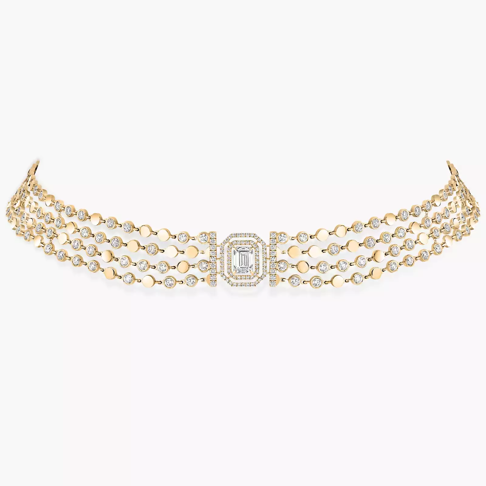 Necklace For Her Yellow Gold Diamond D-Vibes Multi-Row Necklace 12434-YG