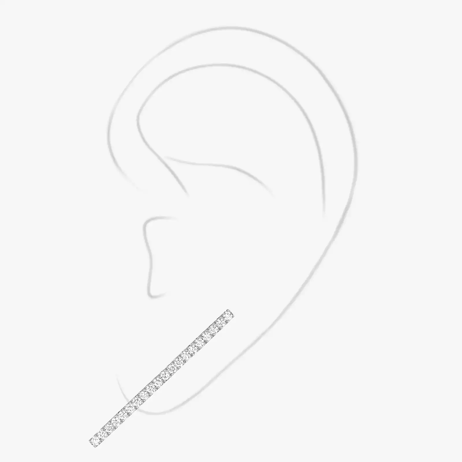 Gatsby Barrette einzelner Ohrring Für sie Diamant Ohrringe Weißgold 07230-WG