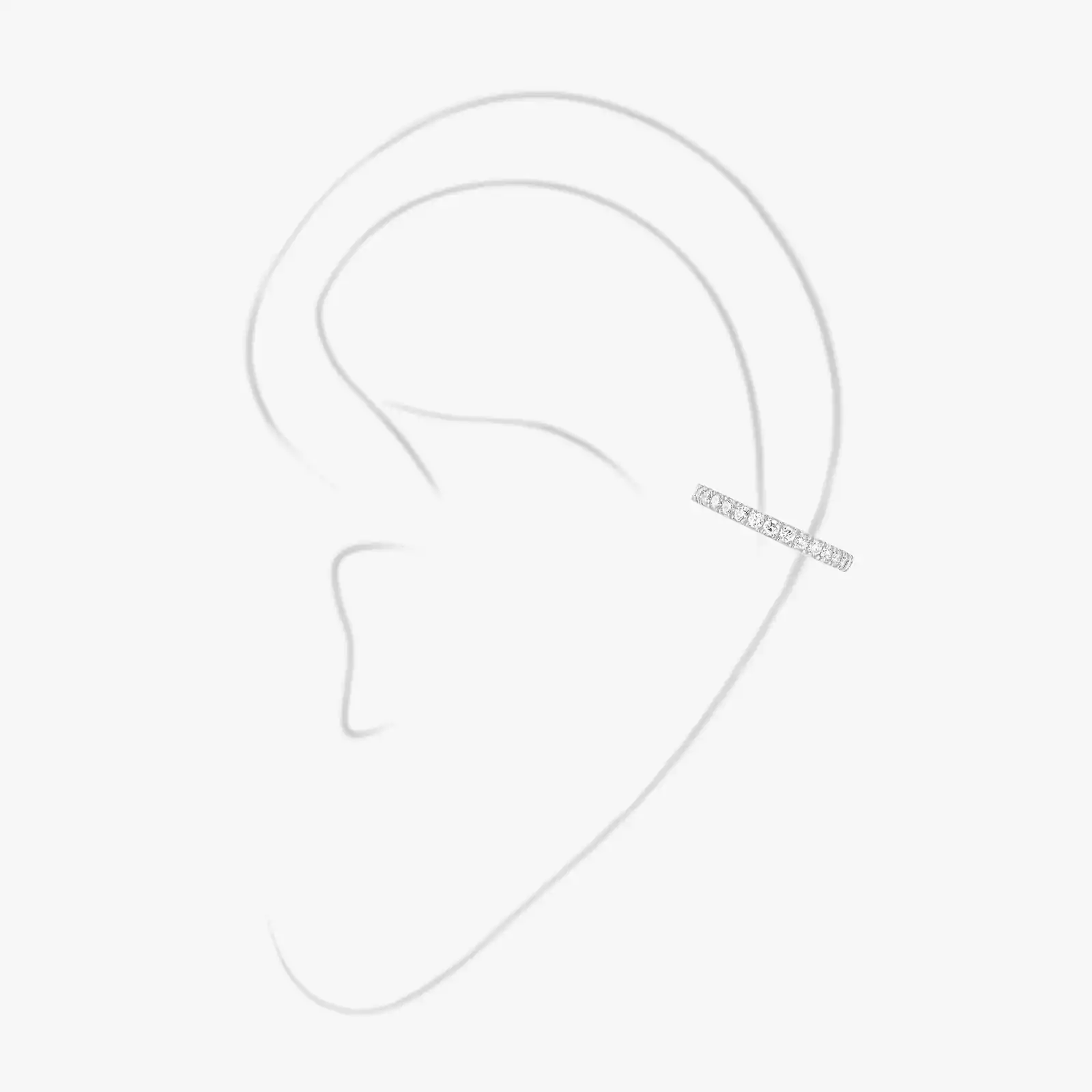 Einzelner Gatsby Ohrclip mittleres Ohr Für sie Diamant Ohrringe Weißgold 10031-WG