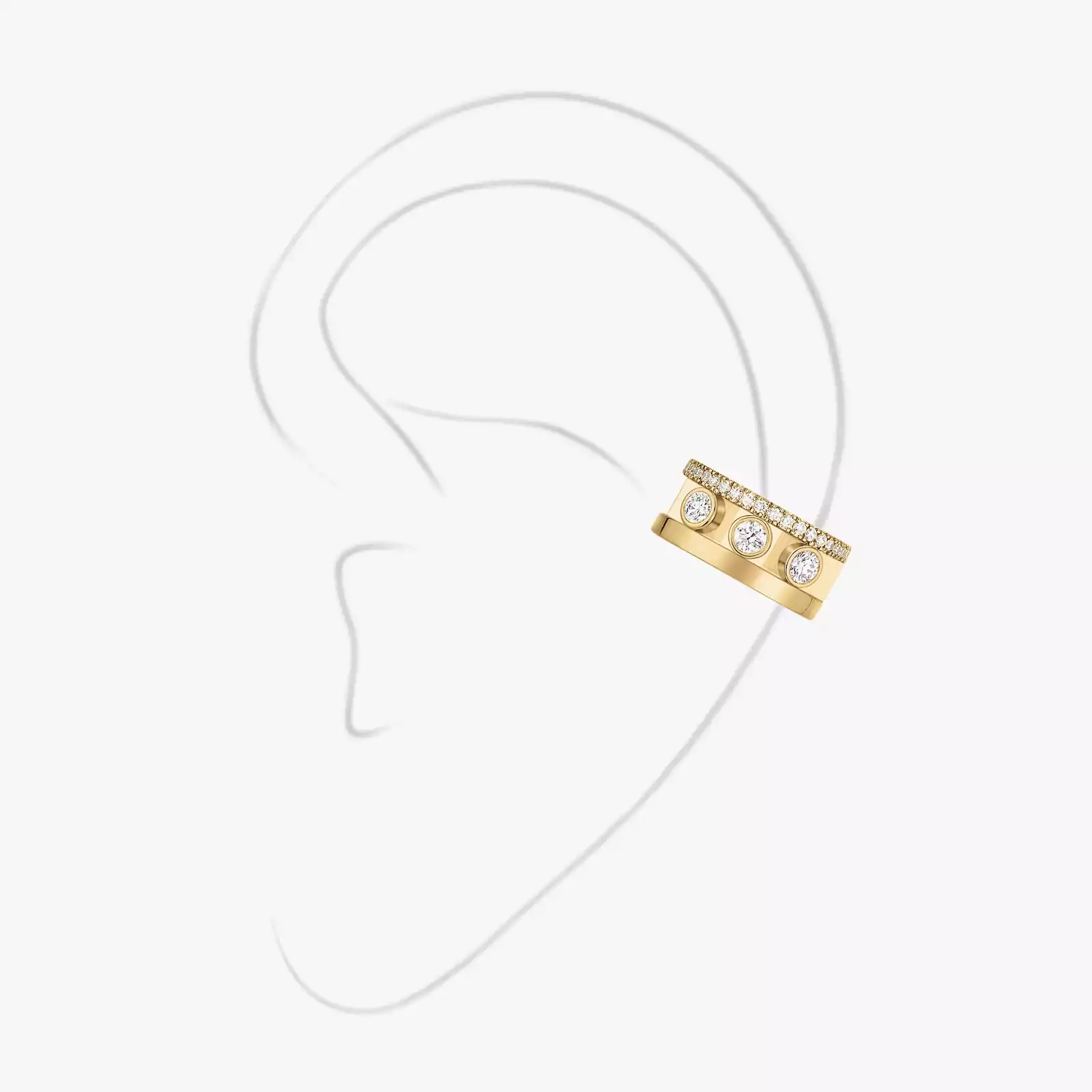 الأقراط امرأة ذهب أصفر الماس Move Romane Earring clip  10120-YG