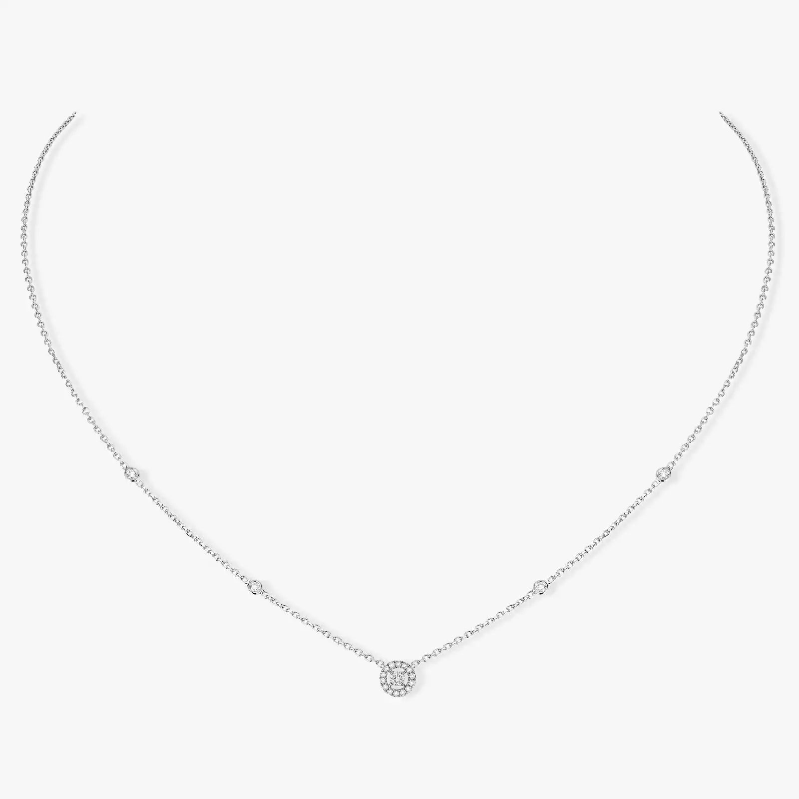 Collier Femme Or Blanc Diamant Joy XS 05370-WG