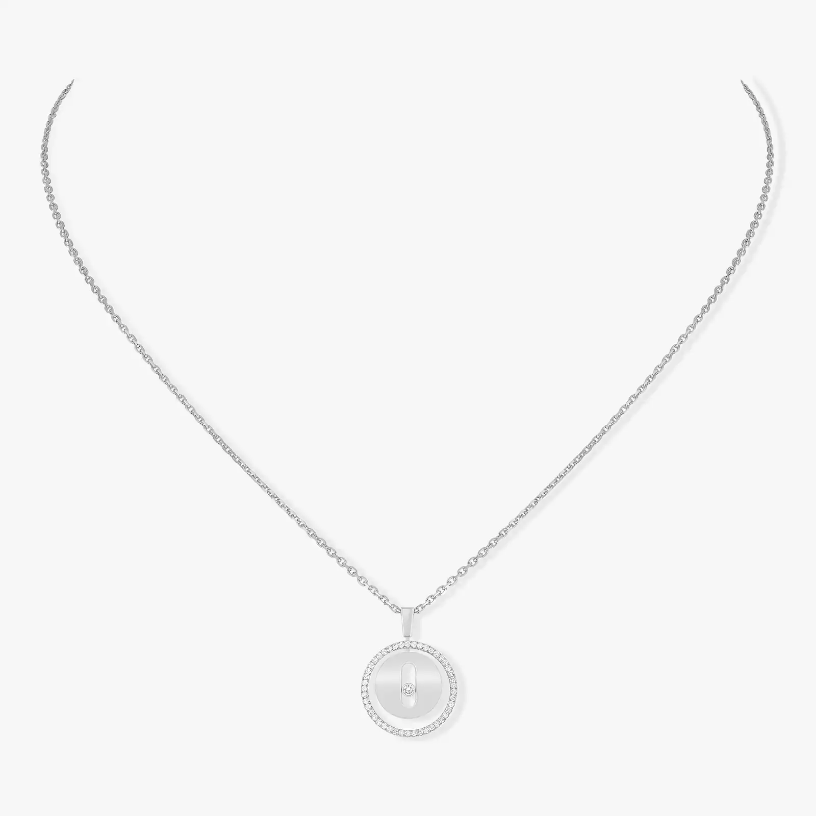 Lucky Move SM White Gold For Her Diamond Necklace 07396-WG