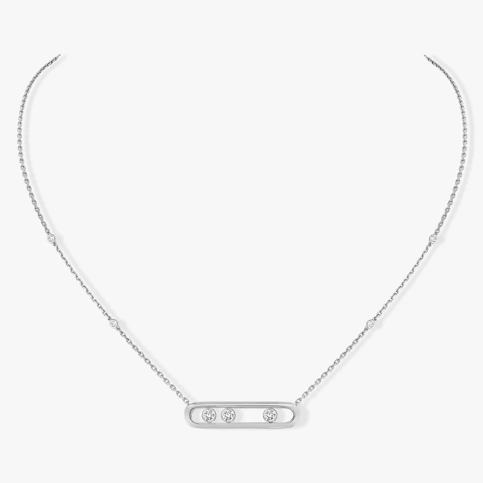 Collier Femme Or Blanc Diamant Move 03997-WG
