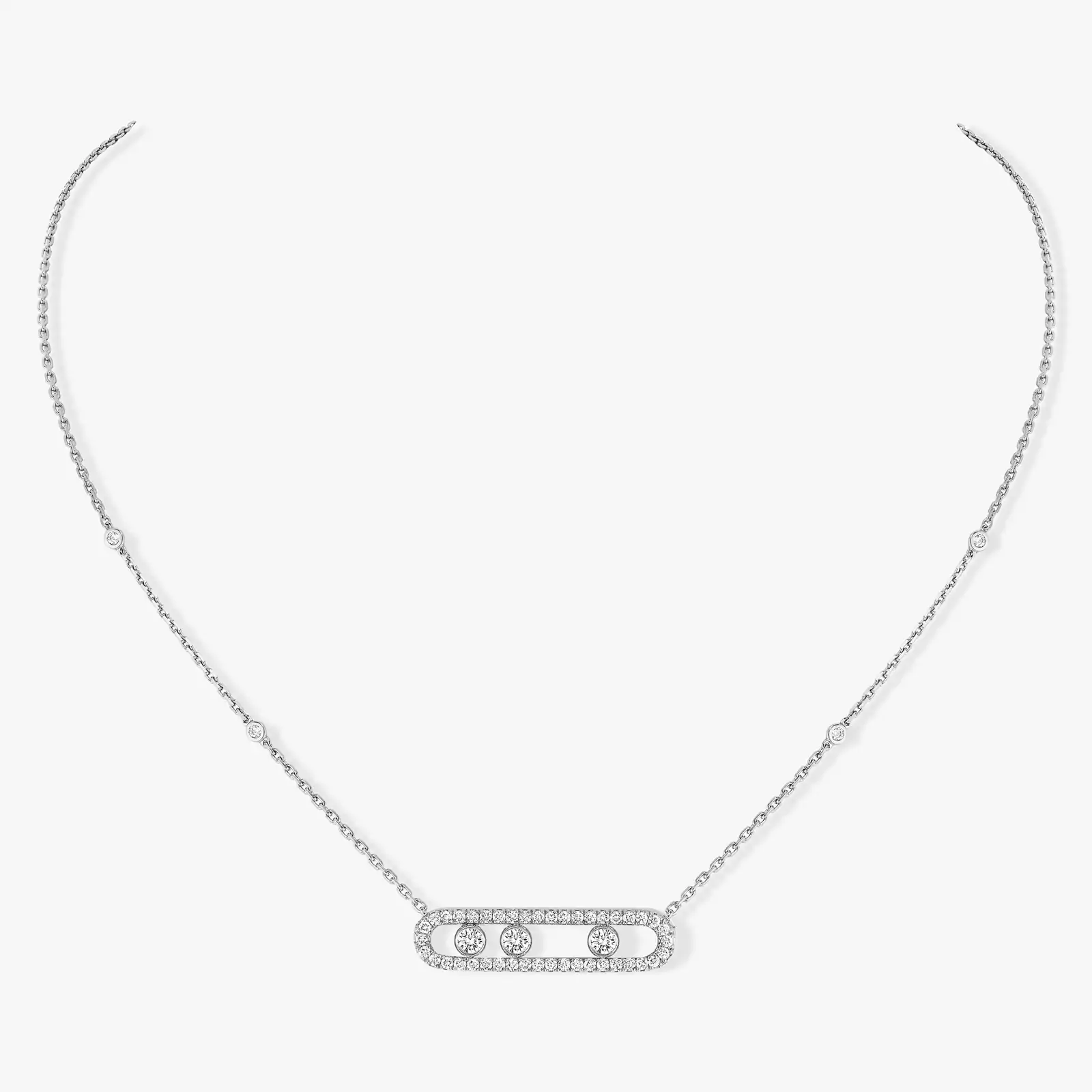 Move Pavé White Gold For Her Diamond Necklace 03994-WG