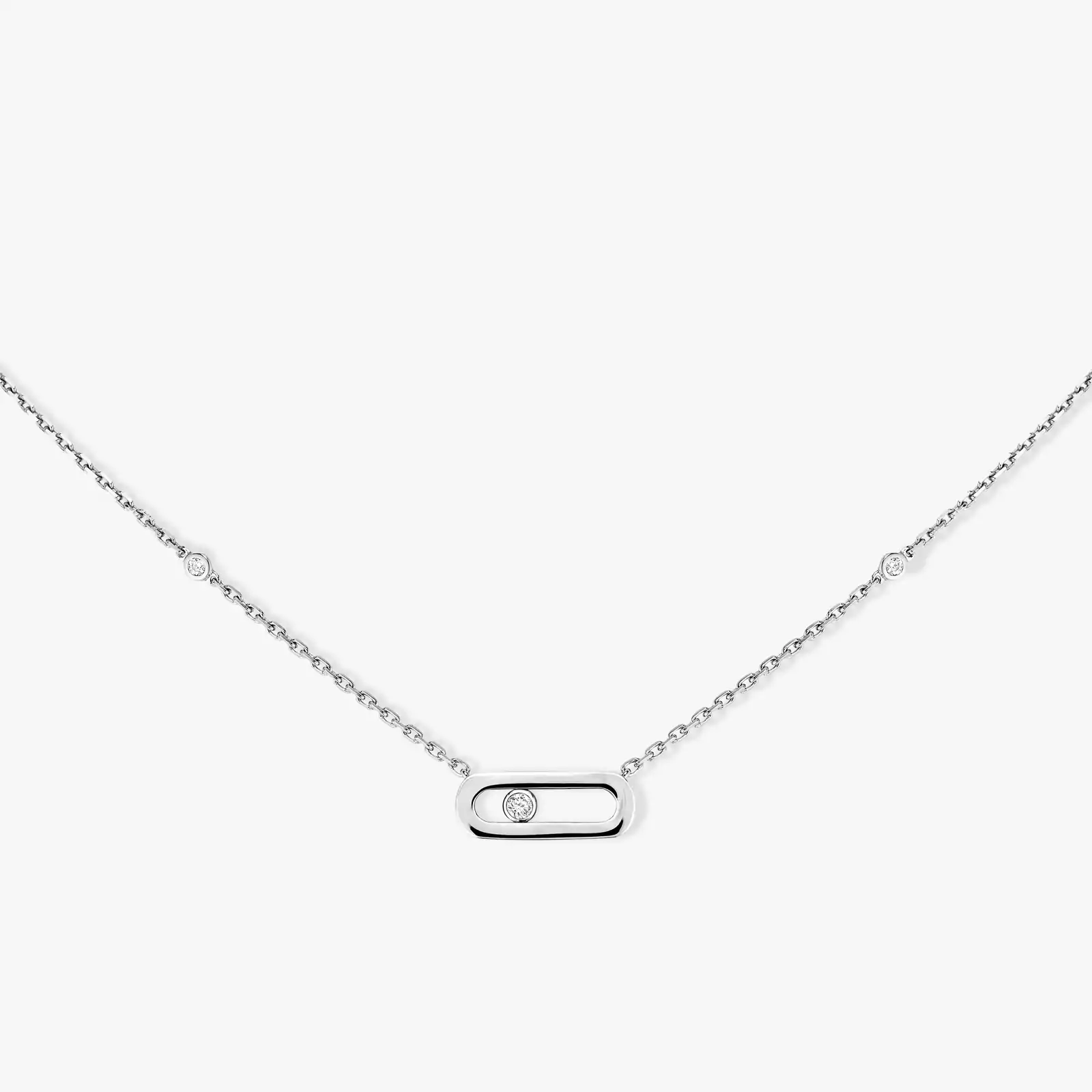Collier Femme Or Blanc Diamant Move Uno Or 10053-WG
