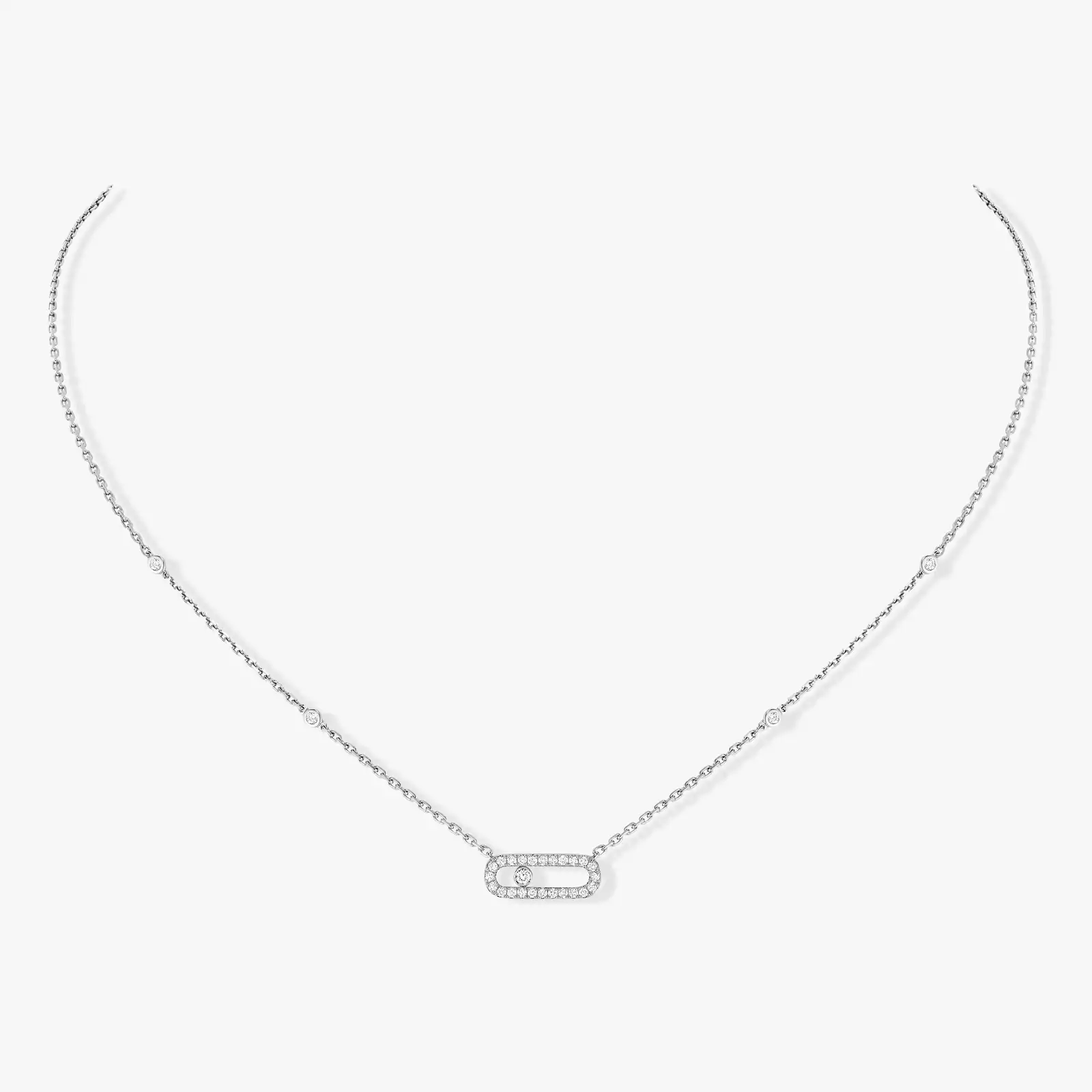 Move Uno Pavé White Gold For Her Diamond Necklace 04708-WG