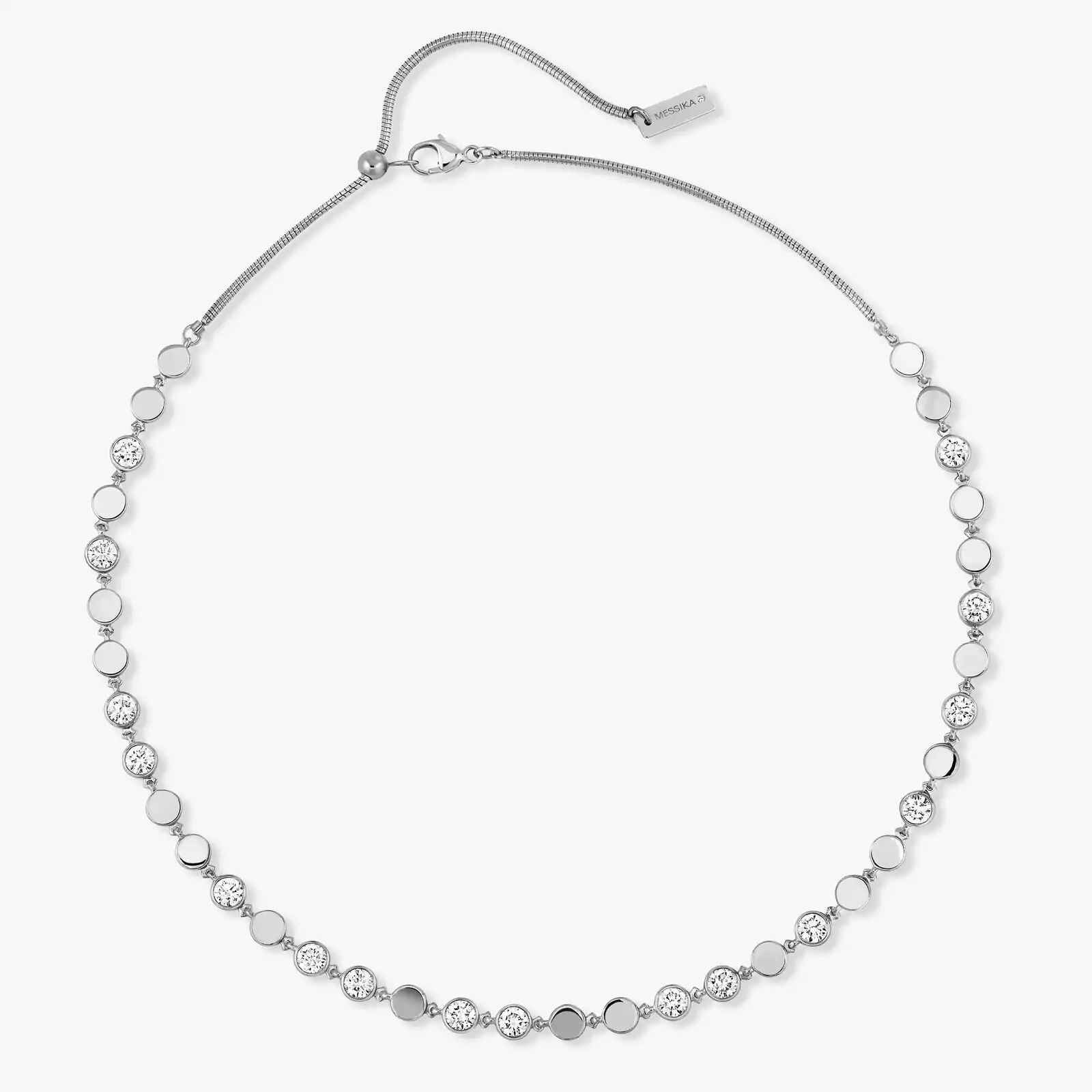 Collar Mujer Oro blanco Diamante Collar D-Vibes MM 12483-WG