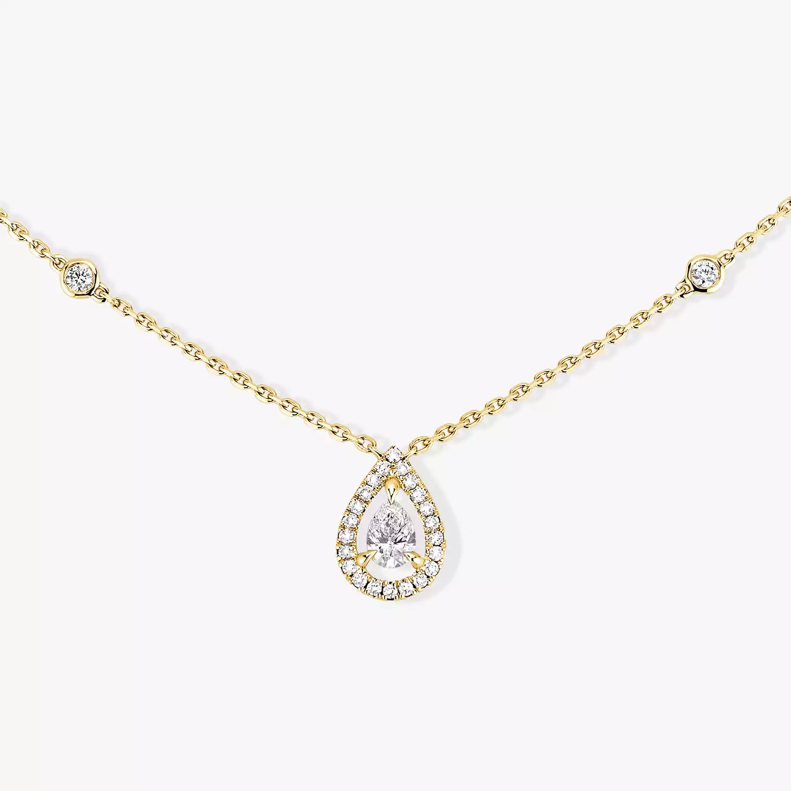 قلادة امرأة ذهب أصفر الماس ماسة Joy على شكل إجاصة 0.25 قيراط 05224-YG