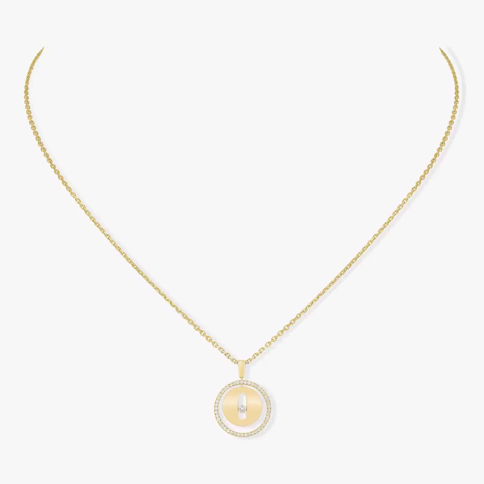Necklace For Her Yellow Gold Diamond Lucky Move SM 07396-YG