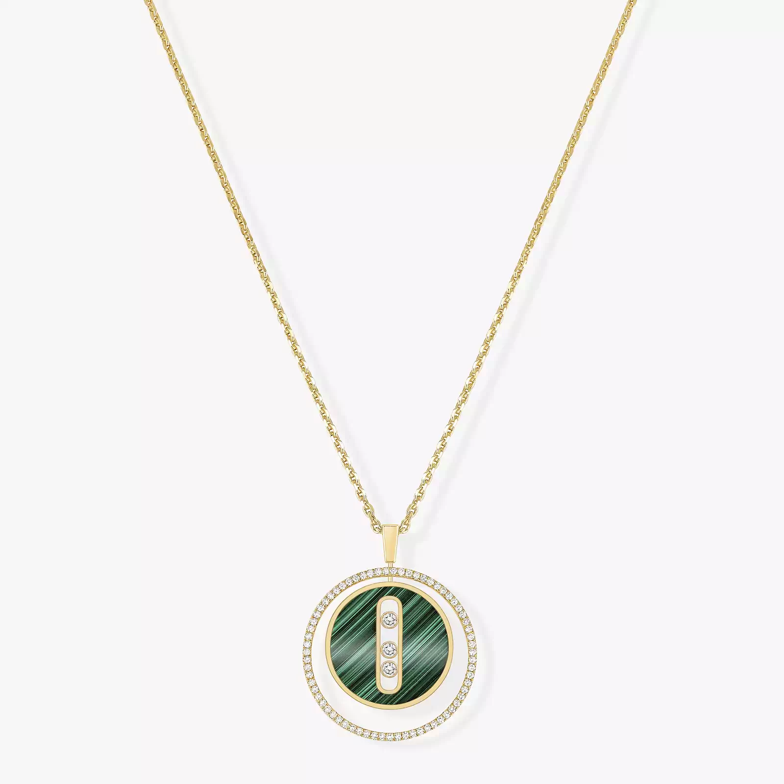 Lucky Move MM Malachite Yellow Gold For Her Diamond Necklace 10840-YG