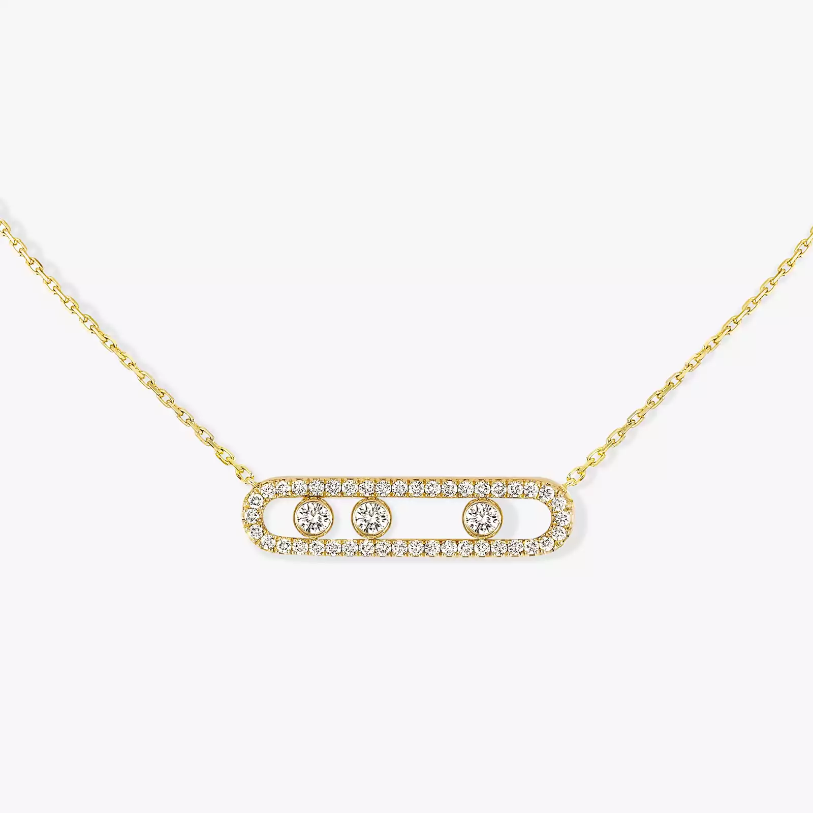 Necklace For Her Yellow Gold Diamond Move Pavé 03994-YG