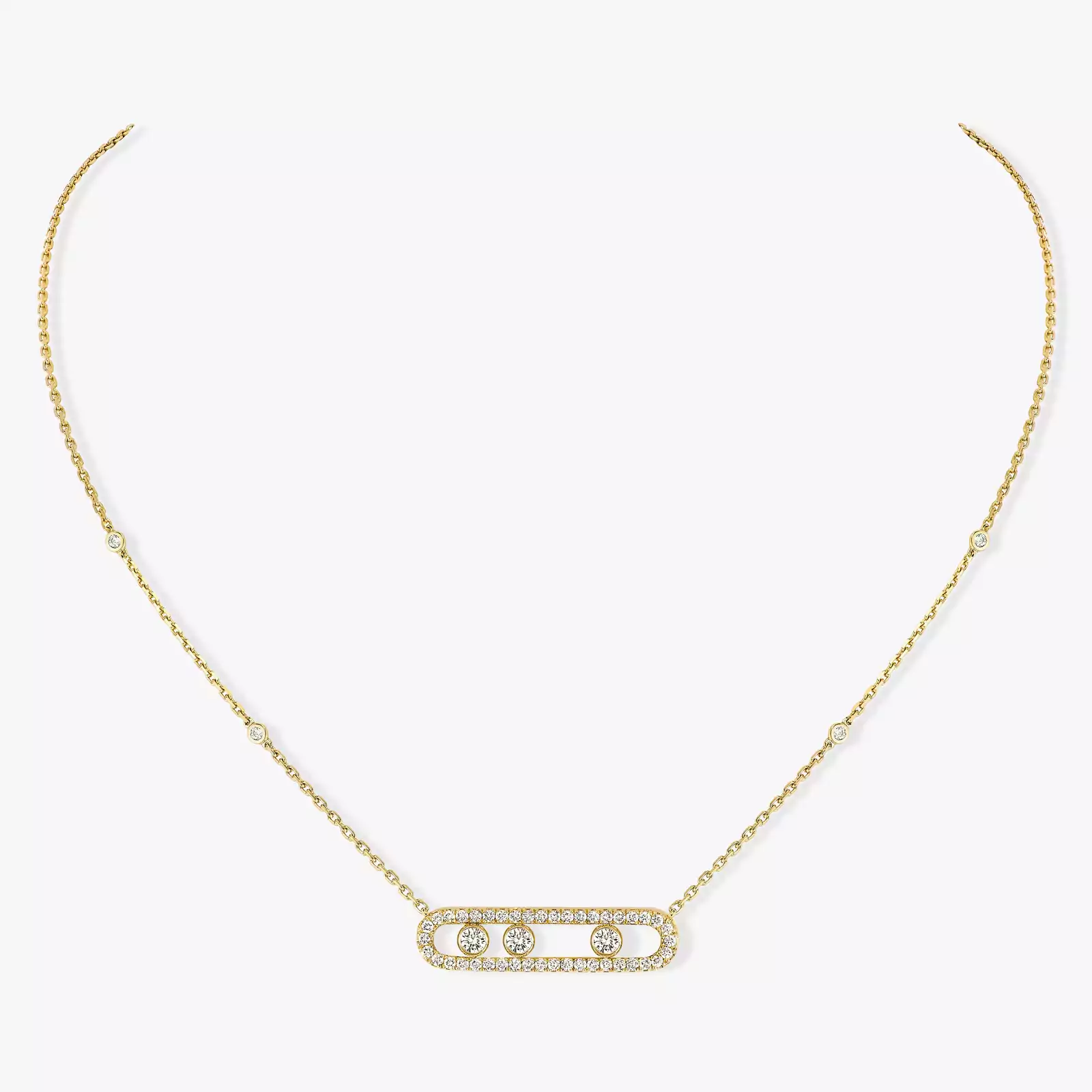 Necklace For Her Yellow Gold Diamond Move Pavé 03994-YG