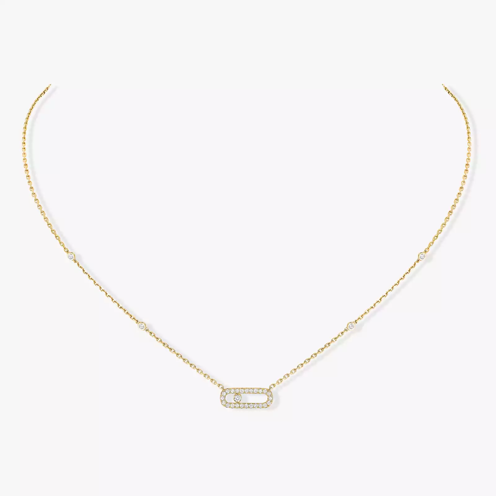 Move Uno Pavé Yellow Gold For Her Diamond Necklace 04708-YG