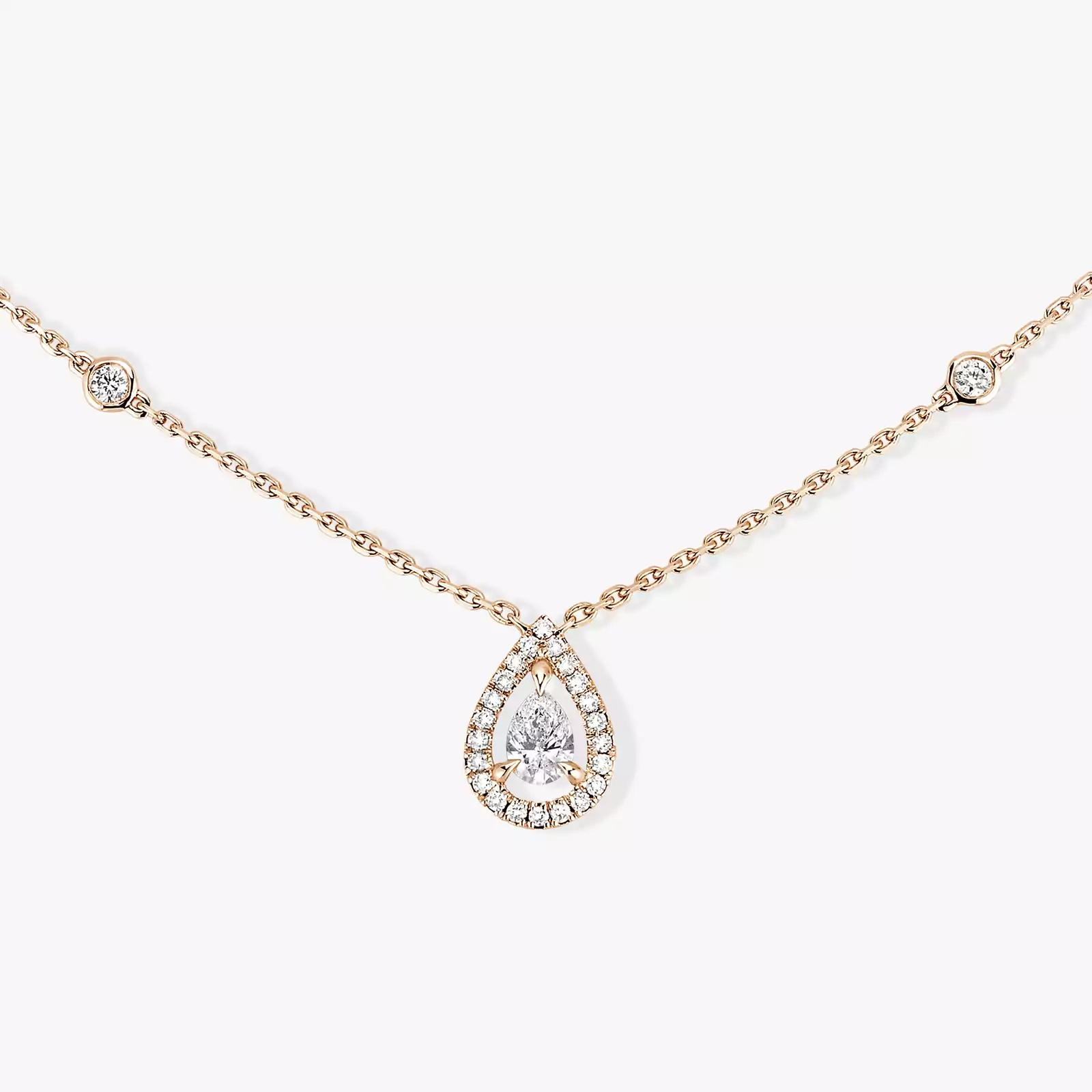 Joy Pear Diamond 0.25ct Pink Gold For Her Diamond Necklace 05224-PG
