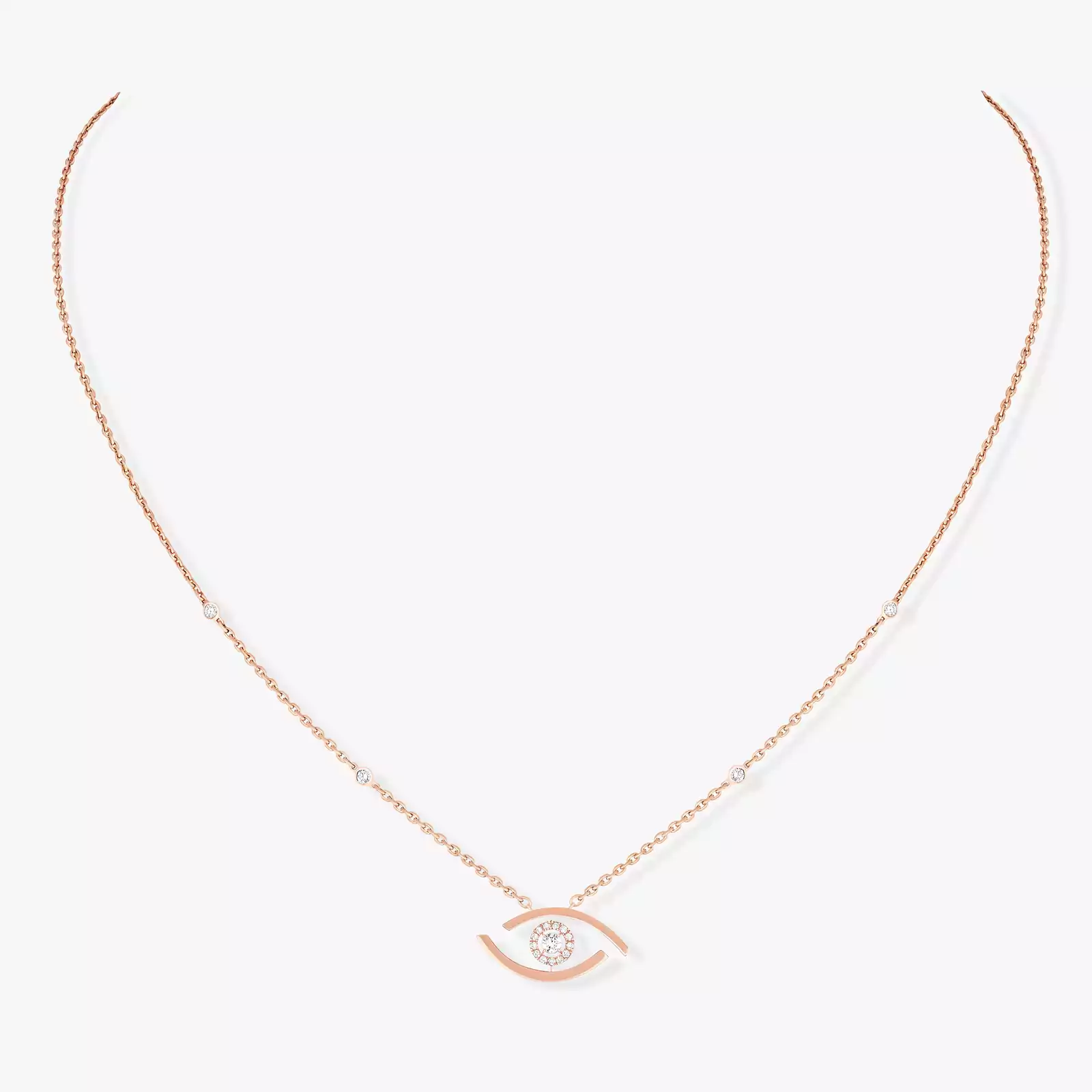 Collar Mujer Oro rosa Diamante Collar Lucky Eye 07524-PG