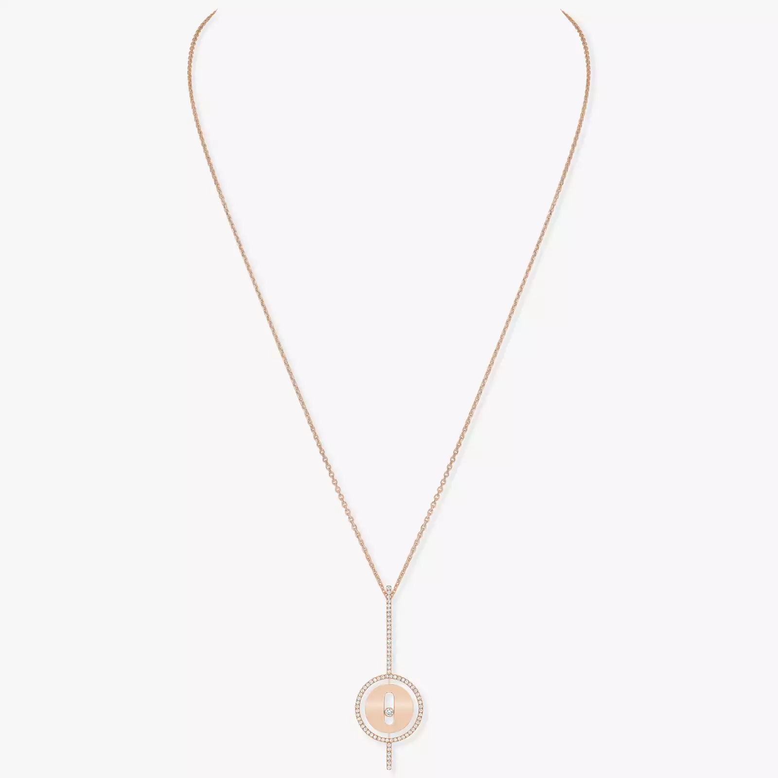 Lucky Move Arrow Pink Gold For Her Diamond Necklace 10113-PG