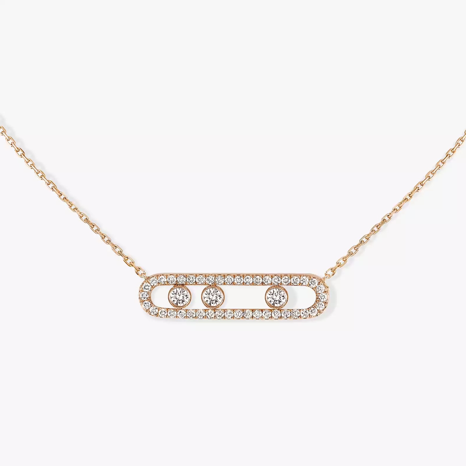 Move Pavé Pink Gold For Her Diamond Necklace 03994-PG