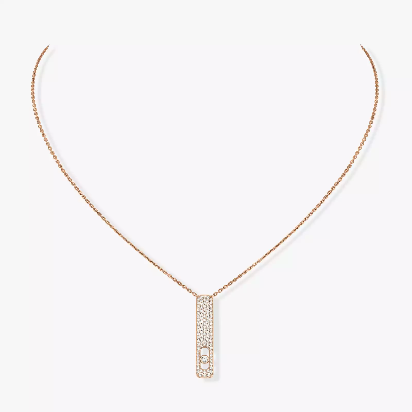 My First Diamond Pavé Pink Gold For Her Diamond Necklace 07520-PG